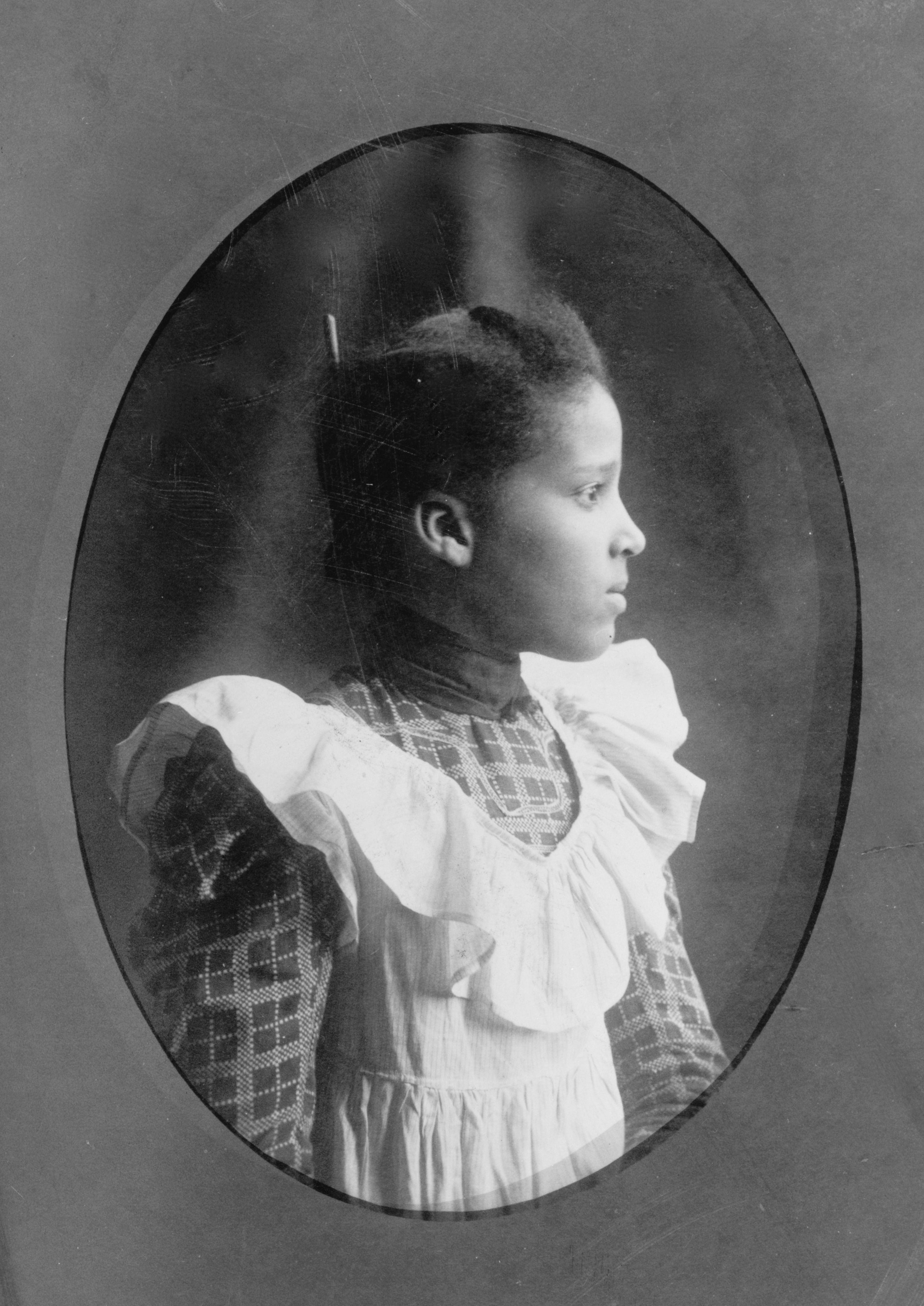 UNITED STATES - CIRCA 1899: Bazoline Estelle Usher, Atlanta University student, half-length portrait, facing right. She went on to become a civil rights pioneer and the first African-American supervisor of the Atlanta Negro schools.  (Photo by Buyenlarge/Getty Images) 