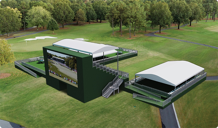 Wells Fargo Championship's first tee will include a large video board. Rendering courtesy of the Wells Fargo Championship