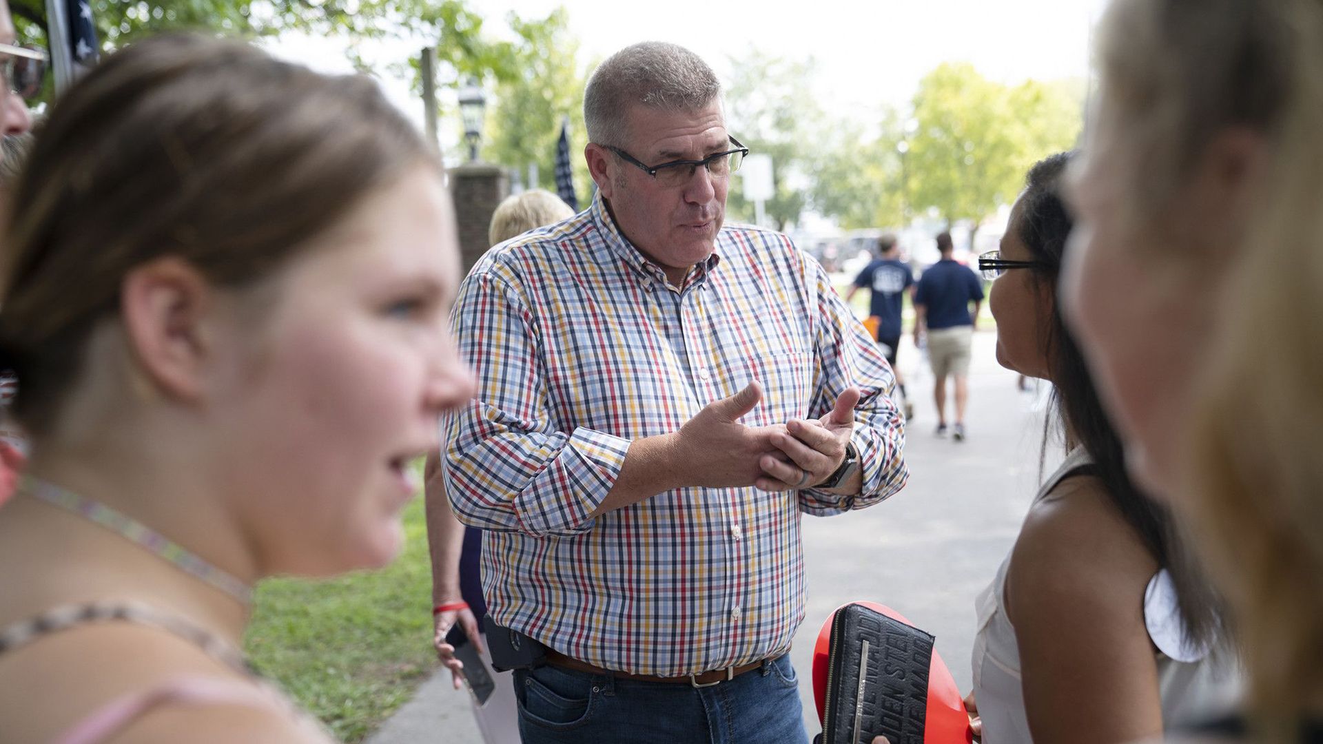 Politician talking to crowd