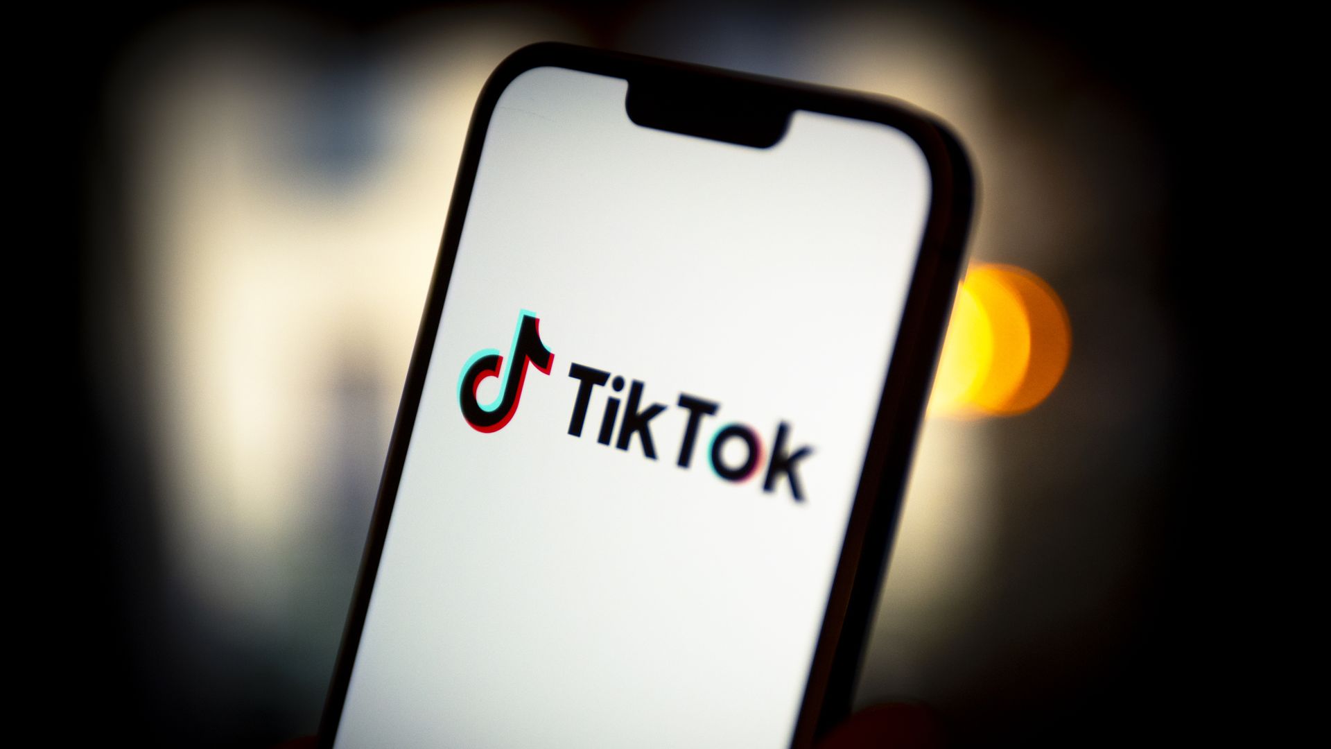The TikTok logo is seen on a mobile device 