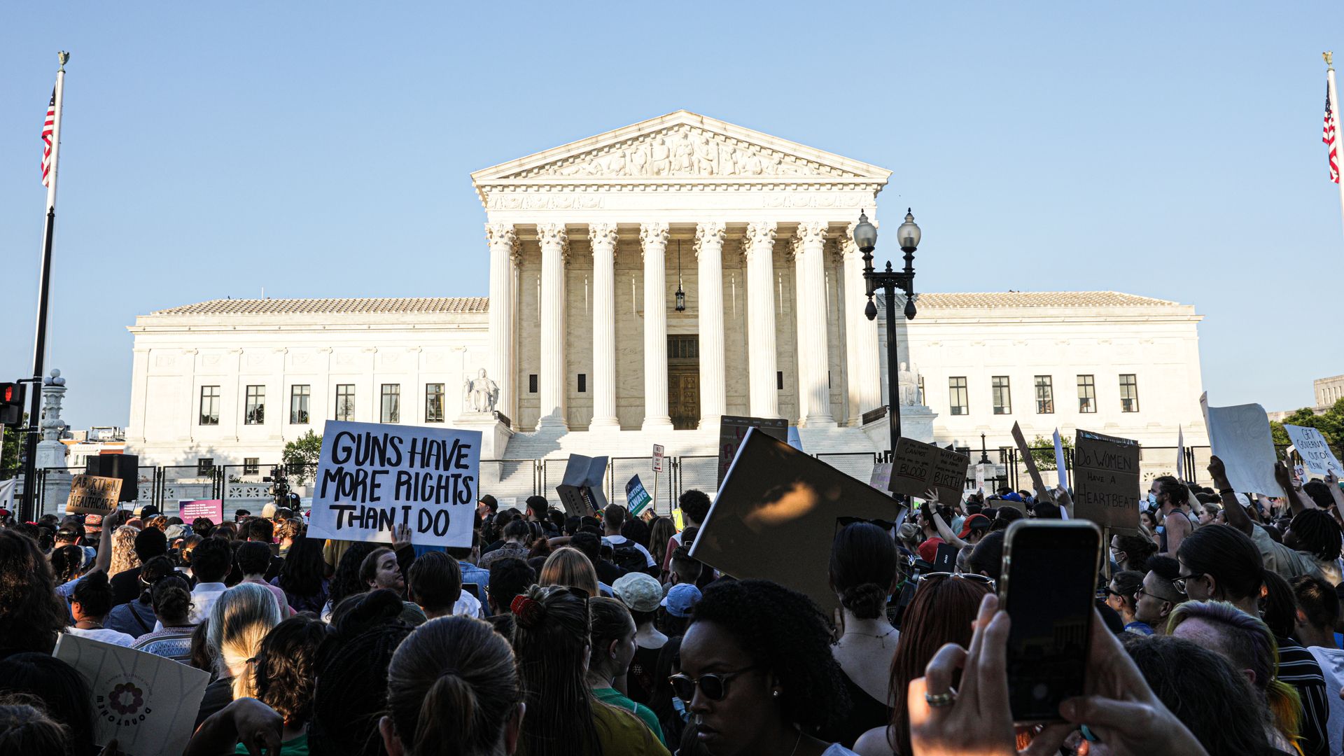 Abortion rights activists outside of the Supreme Court in Washington, D.C., on June 24.