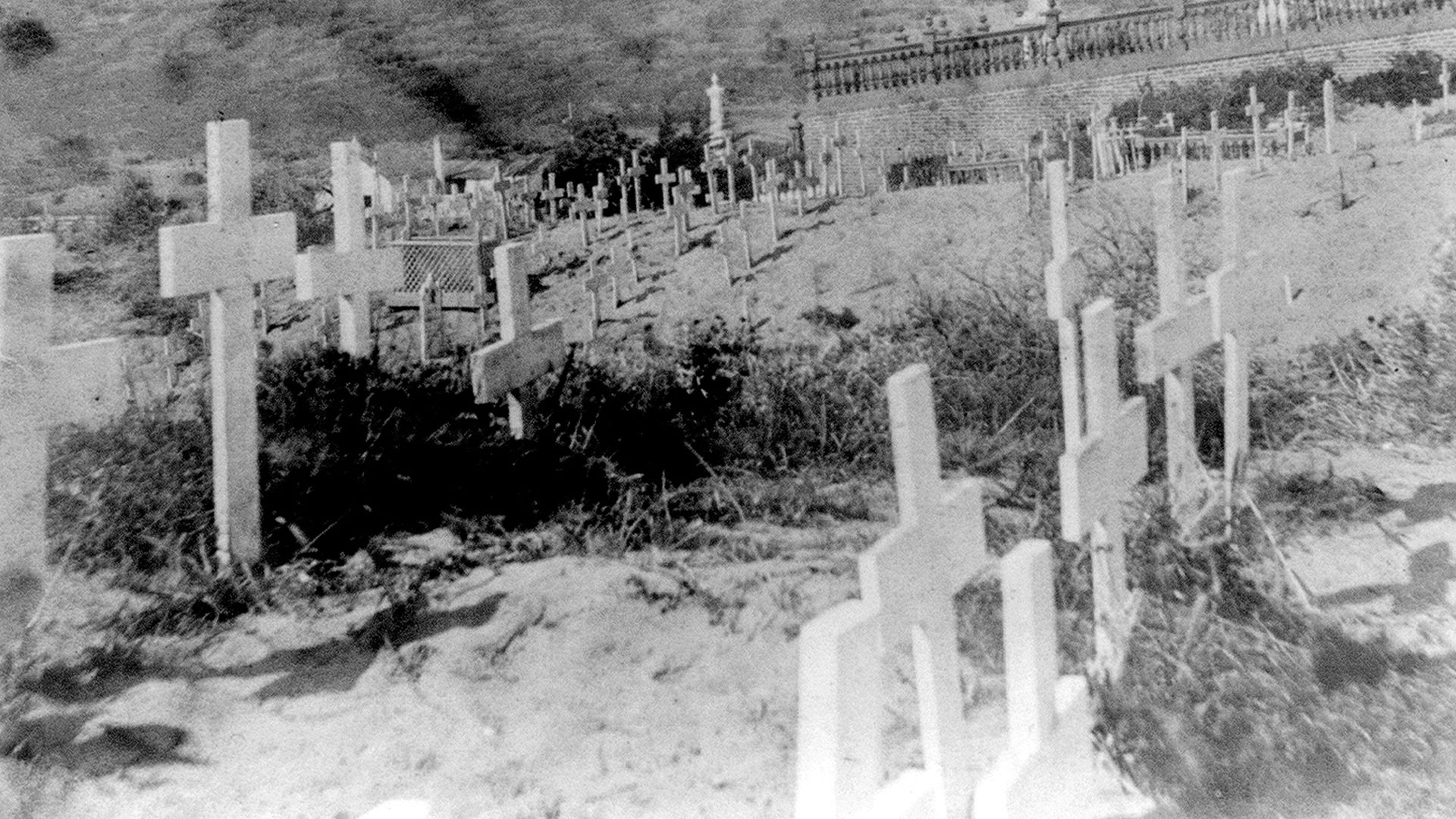 California History - Protestant burying ground, (Broderick's Monument) from the Catholic Cemetery, Lone Mountain, San Francisco circa 1866. (Photo by: HUM Images/Universal Images Group via Getty Images)