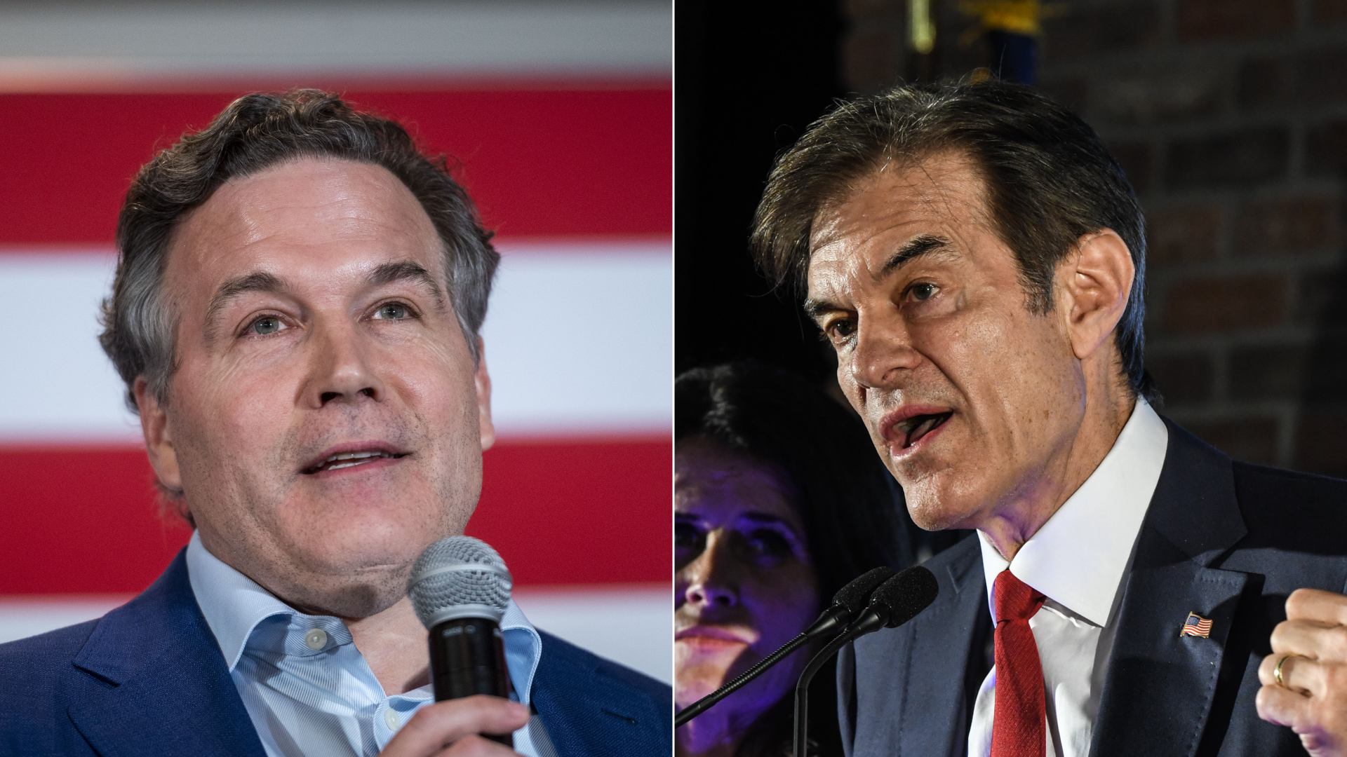 David McCormick and Mehmet Oz.