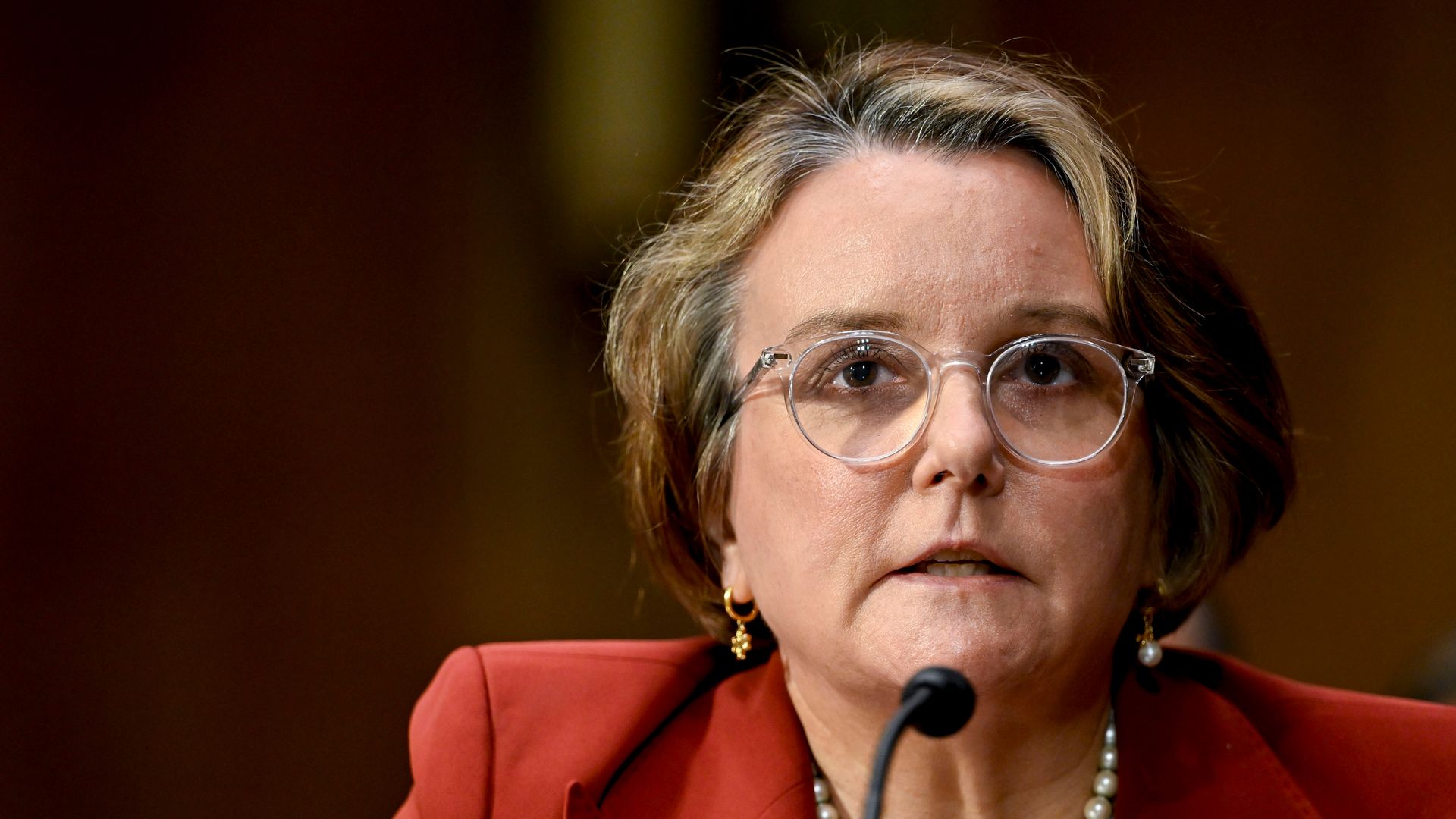 DOJ antitrust nominee Gail Slater speaking in the Senate