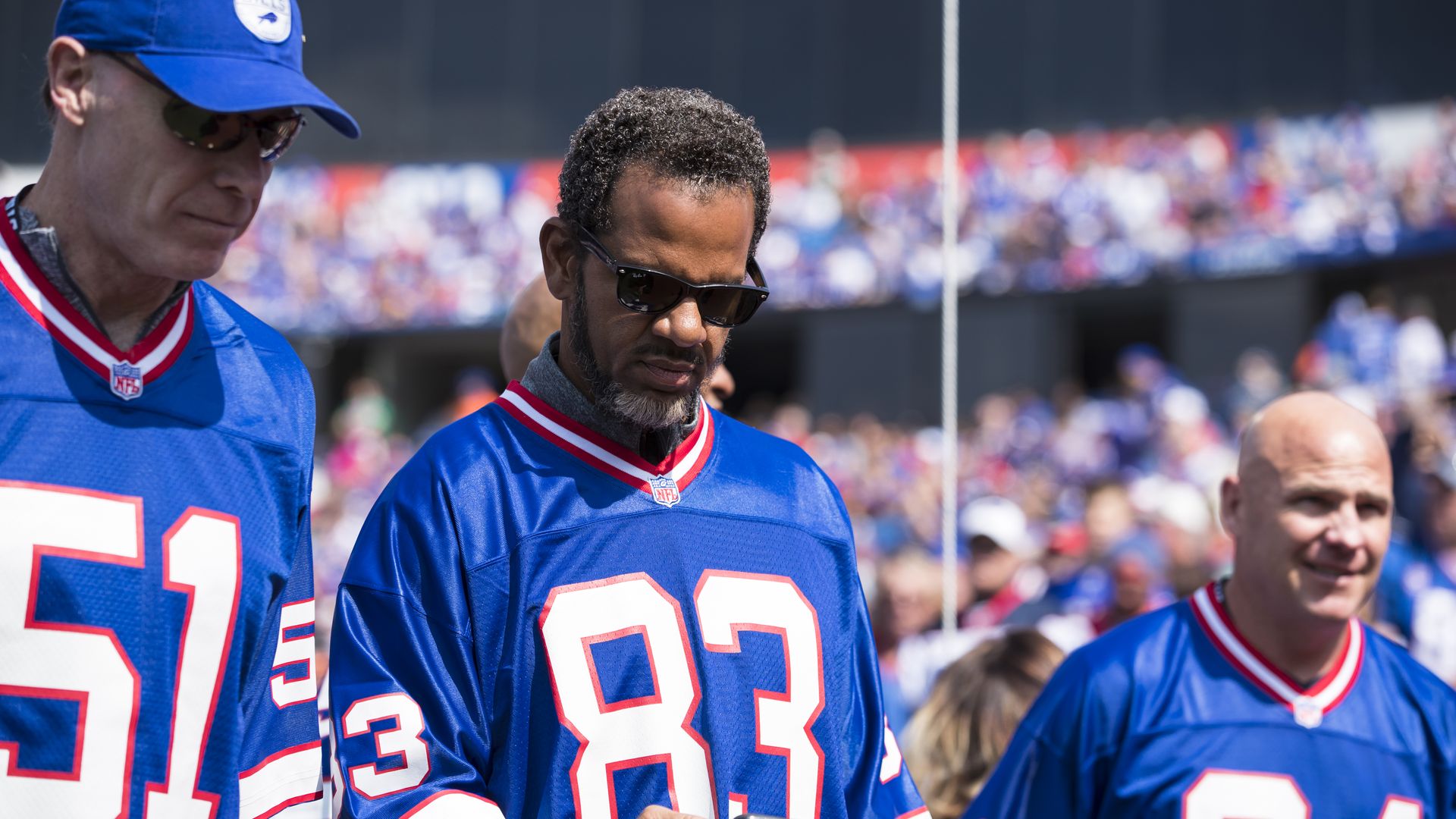 An Buffalo Bills fan on the phone