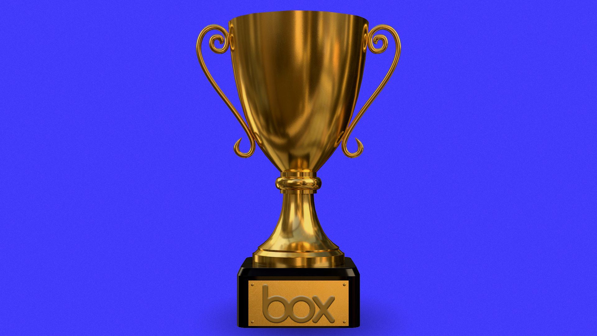 Illustration of a trophy with the box logo on the placard  