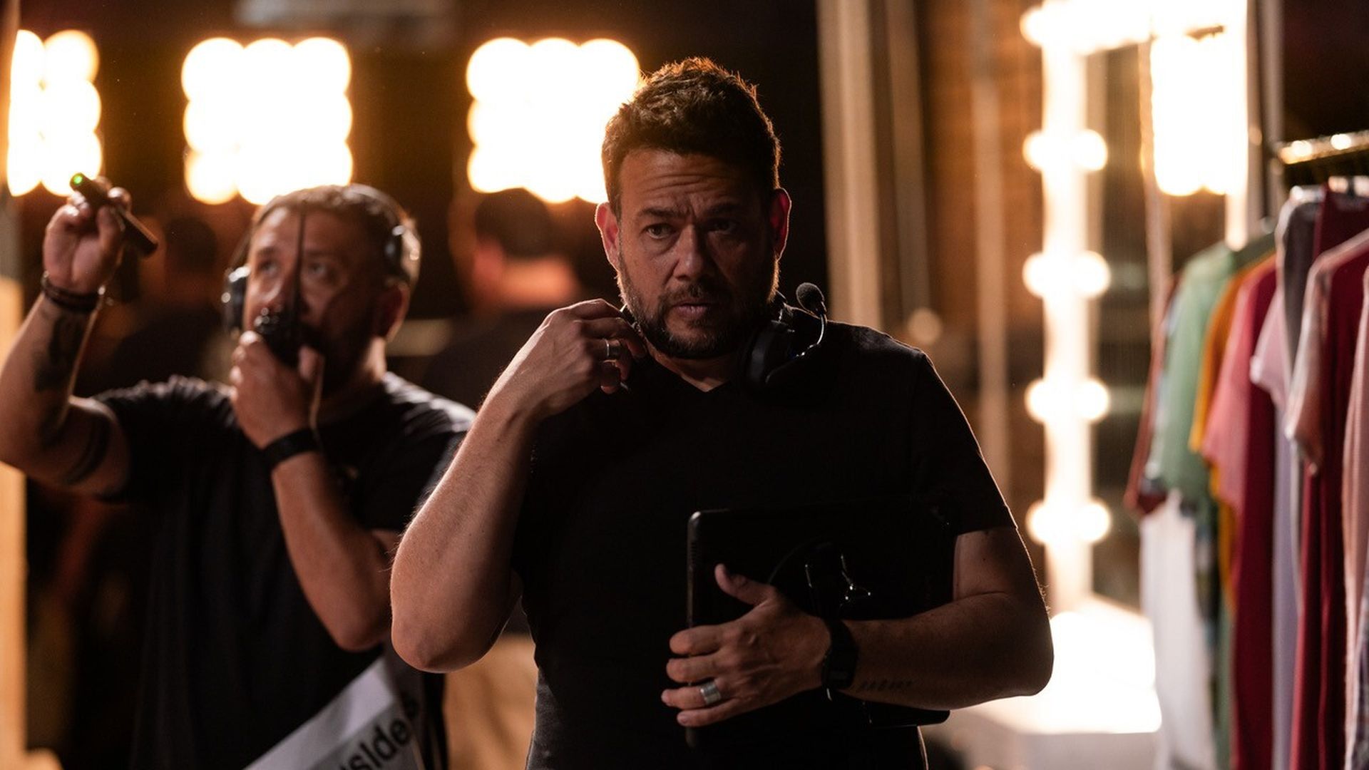 Mexican cinematographer Alejandro Martínez is shown holding a camera