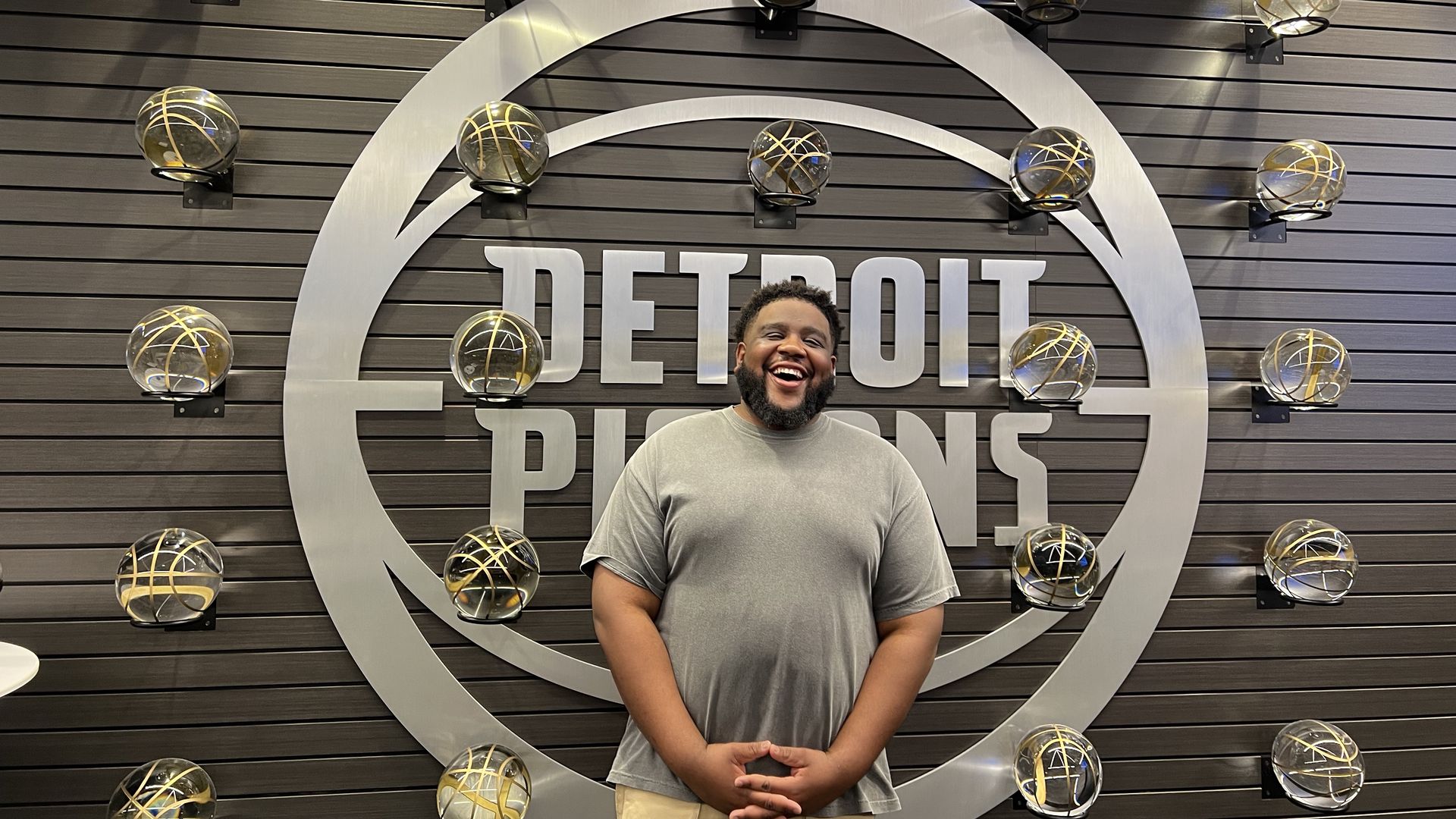 Romello Morris of the Detroit Pistons. Photo: Samuel Robinson