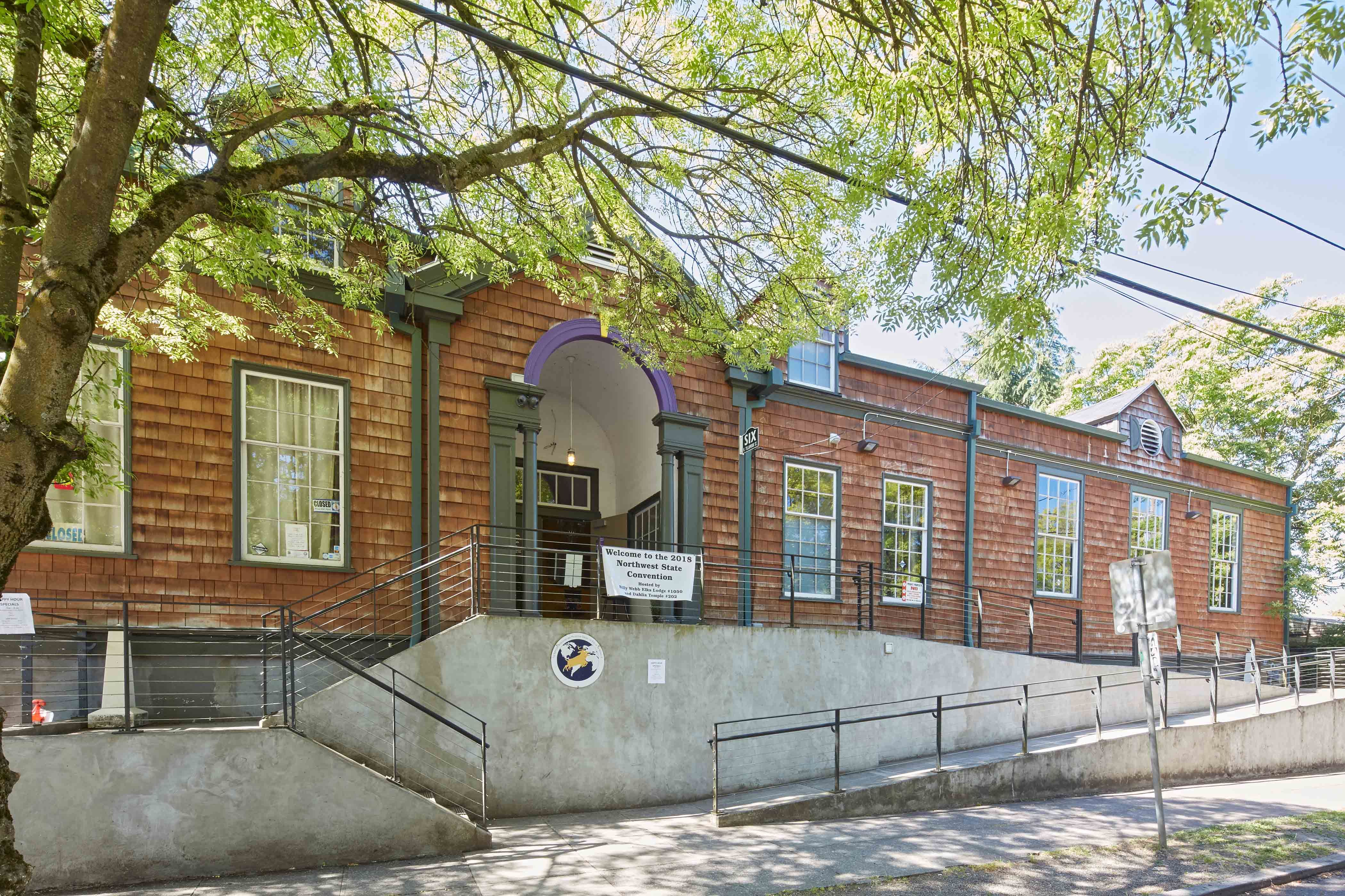 A photo of the exterior of a brick building.