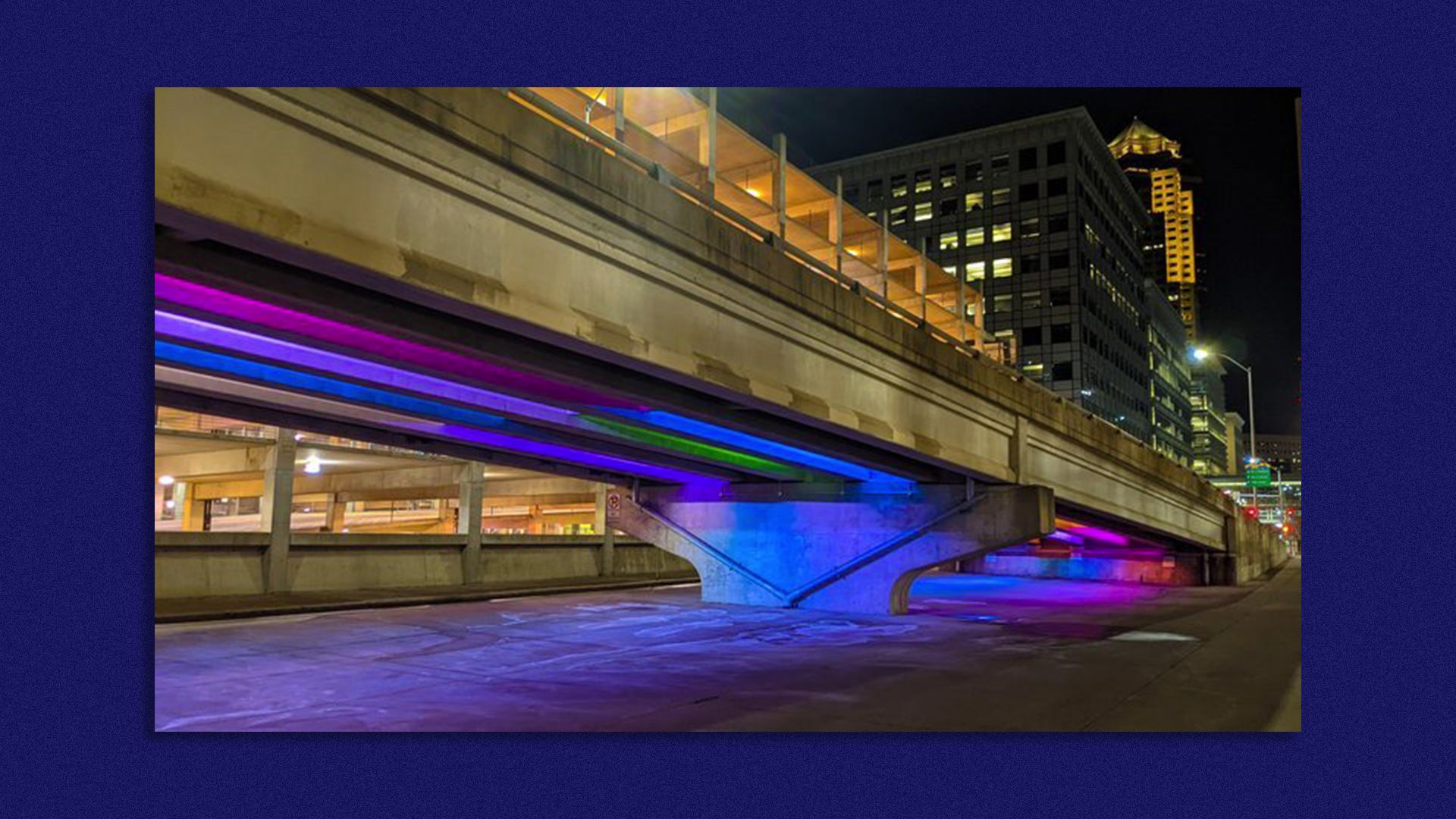 A photo of bridge lights.