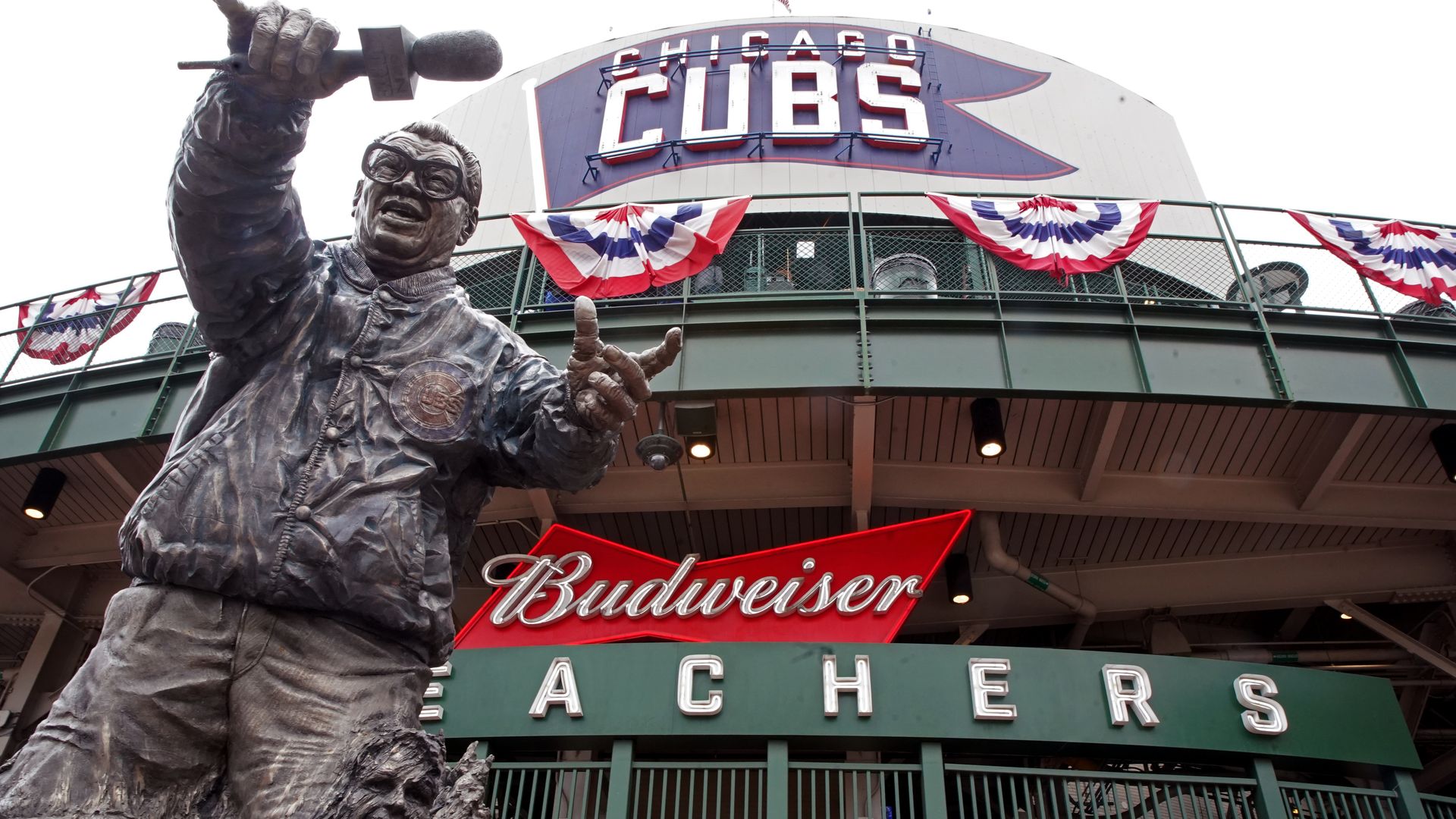 Photo of a statue outside a ballpark
