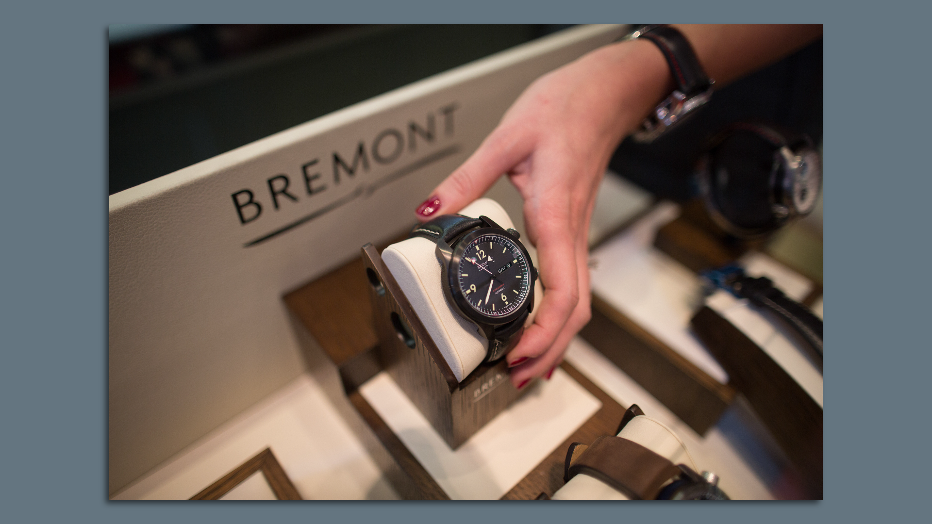 Getty image of Bremont watch in case
