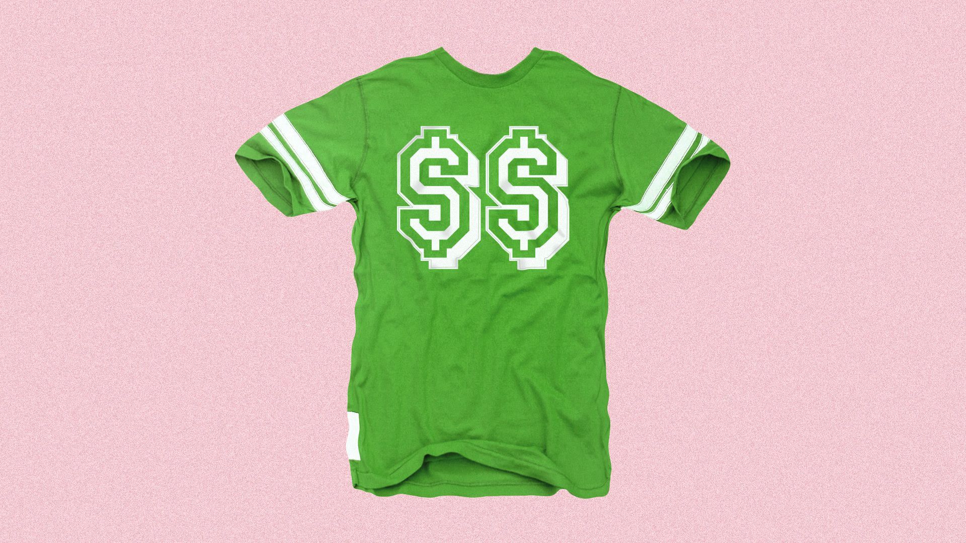 An illustration of a shirt with money signs on it.
