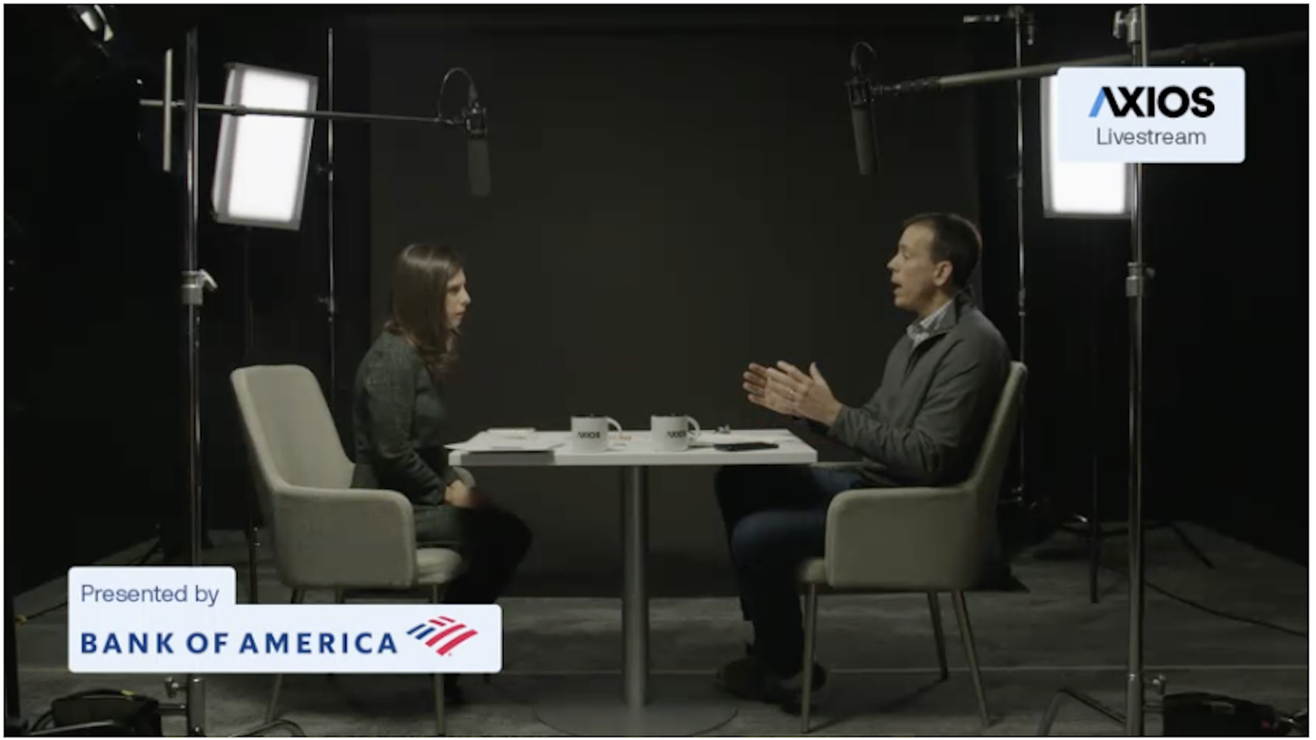Axios' Sara Fischer and founder Jim VandeHei