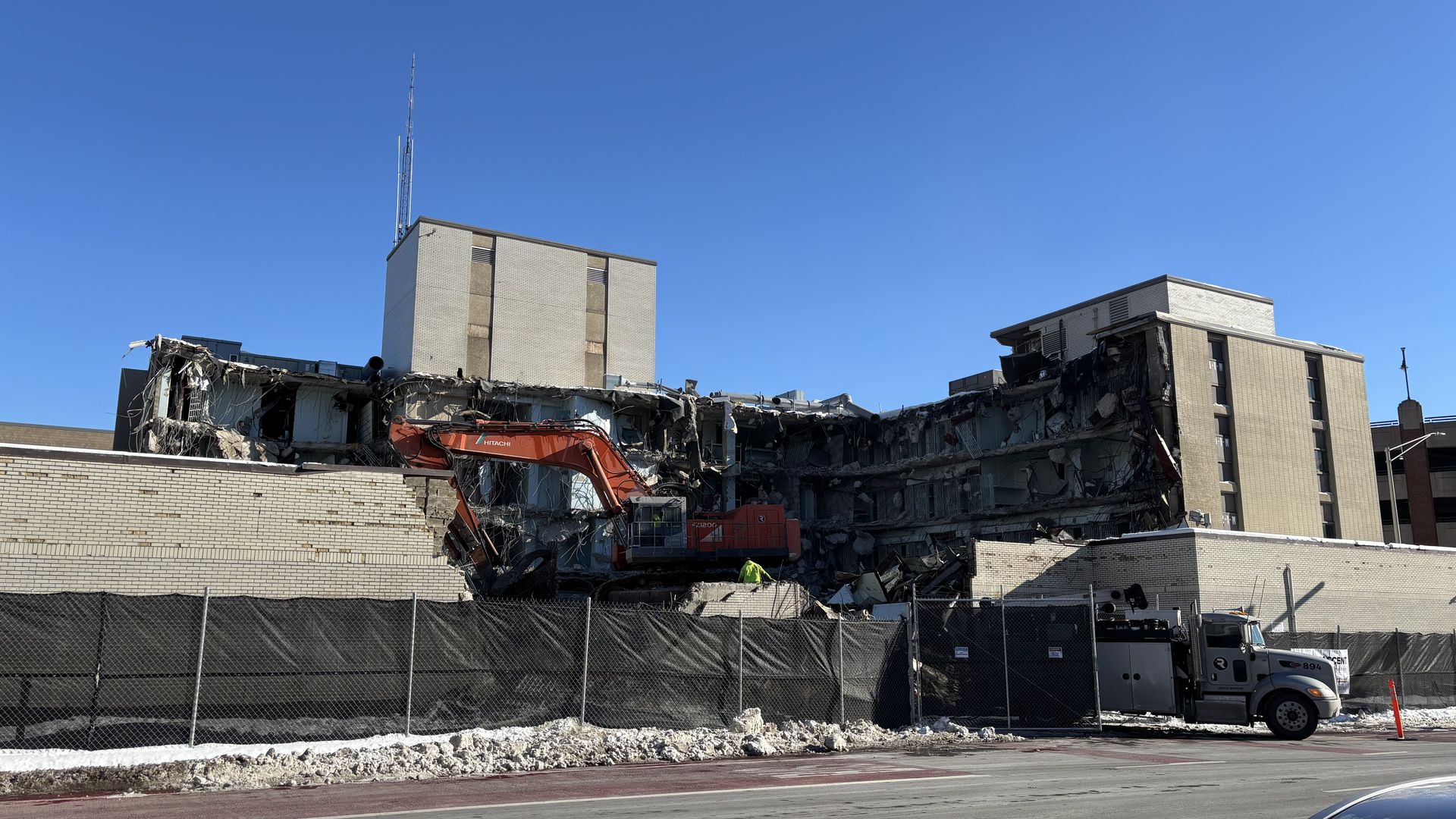 A jail being demolished