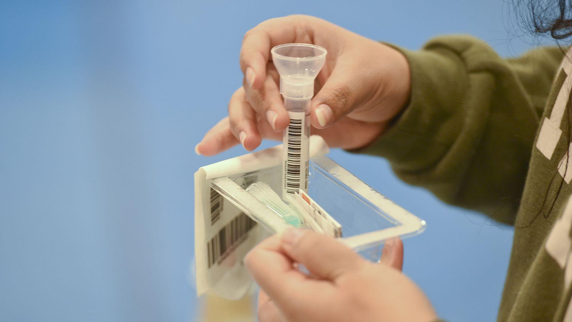 Picture of a saliva coronavirus test