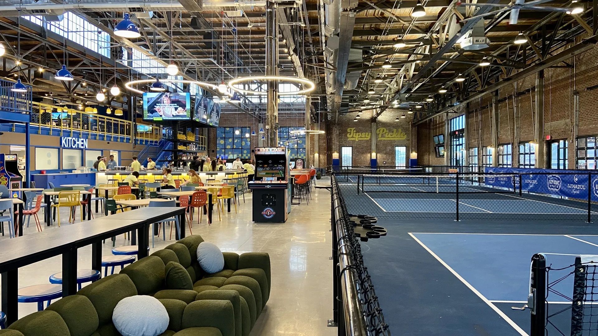 inside pickleball gaming center