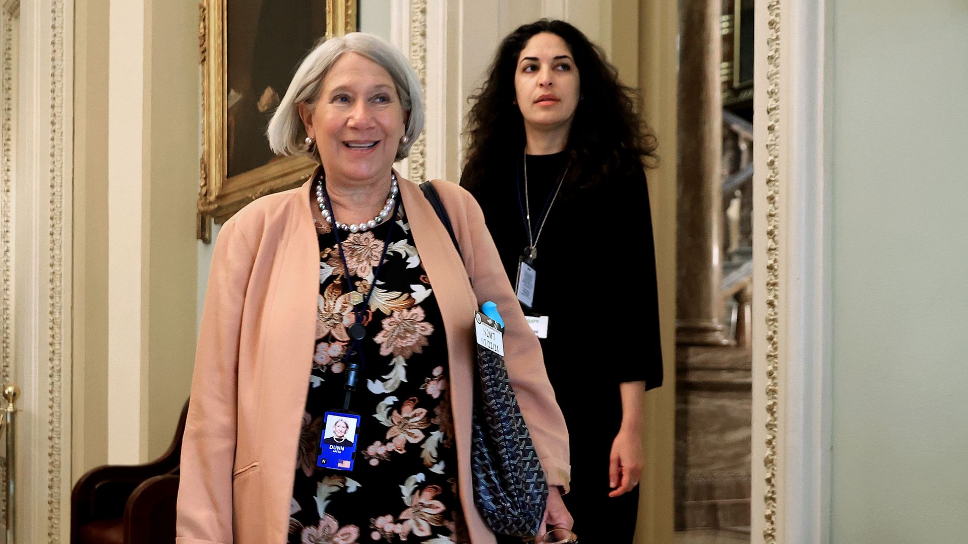 Anita Dunn(L), senior advisor to President Joe Biden, 