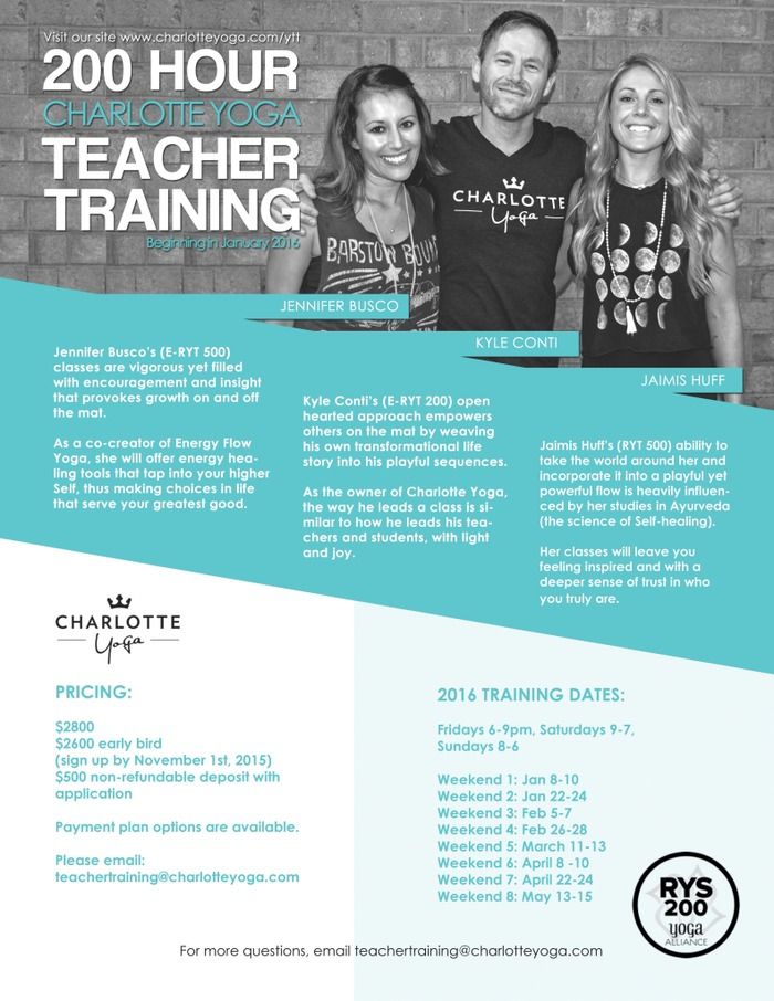 Charlotte Yoga teacher training