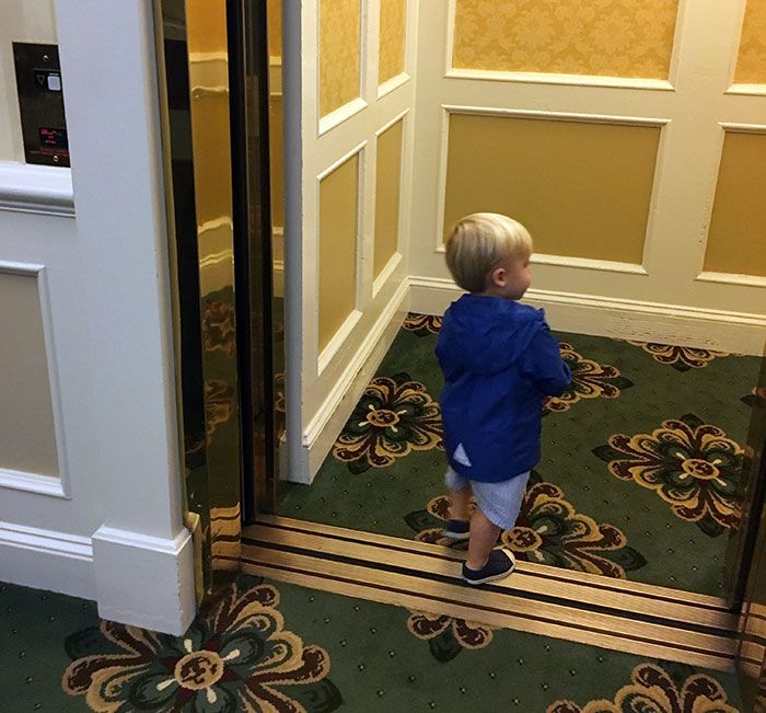 toddler-on-elevator-at-ballantyne-resort