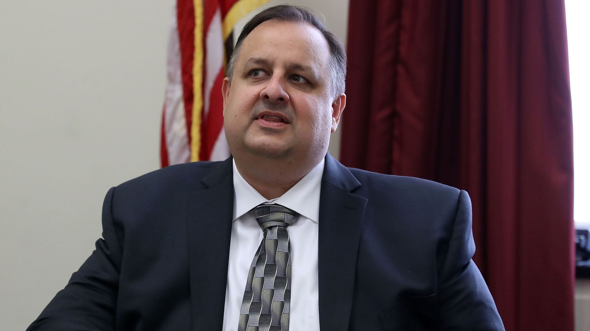 Ethics expert Walter Schaub is seen speaking.