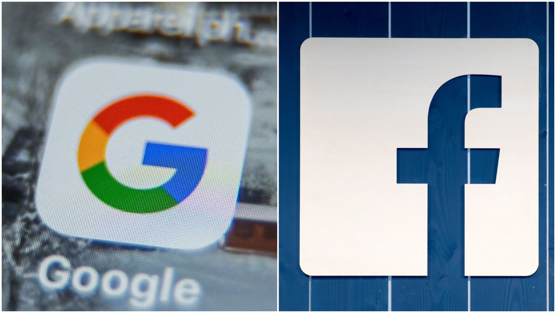 Photo of logos of Google and Facebook