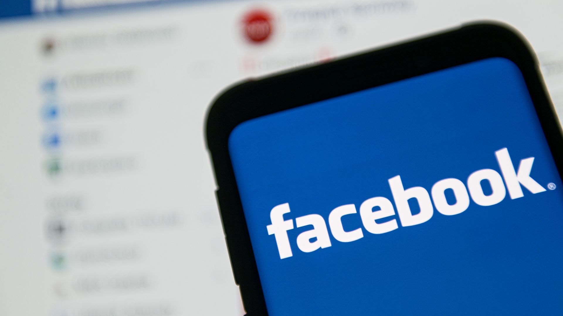 Facebook logo on a photo