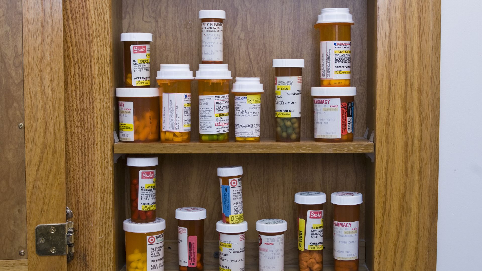 Cabinet full of pills