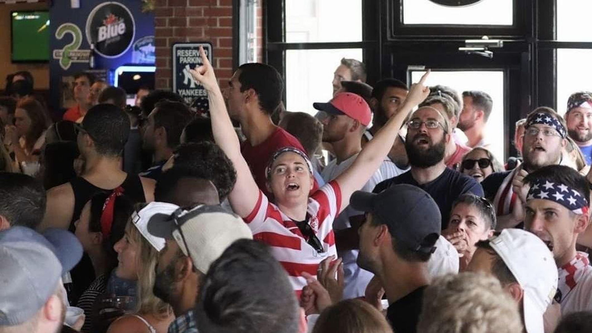USWNT fans celebrating. Photo: Courtesy of Queen City Outlaws