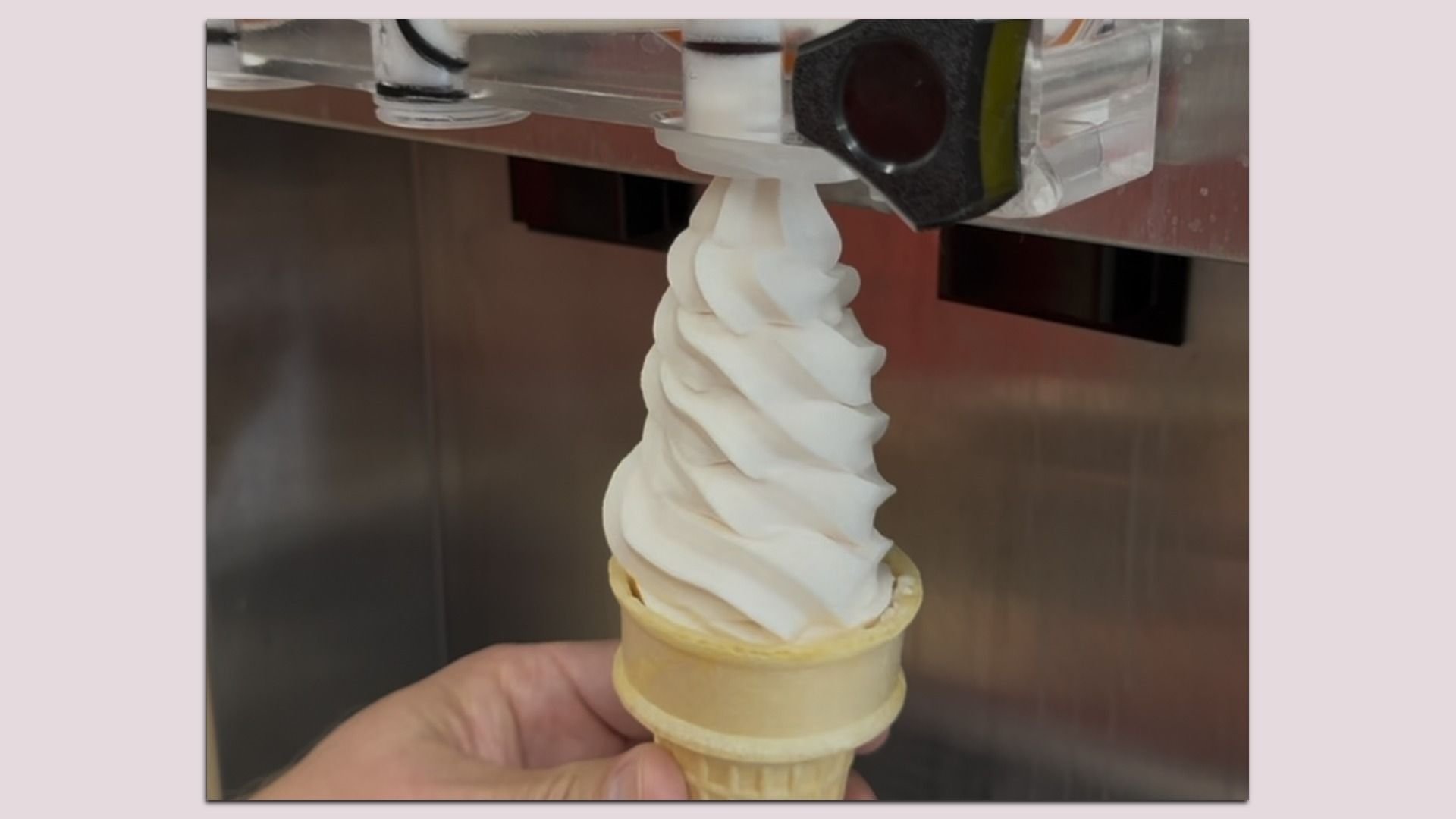 A soft serve ice cream cone 