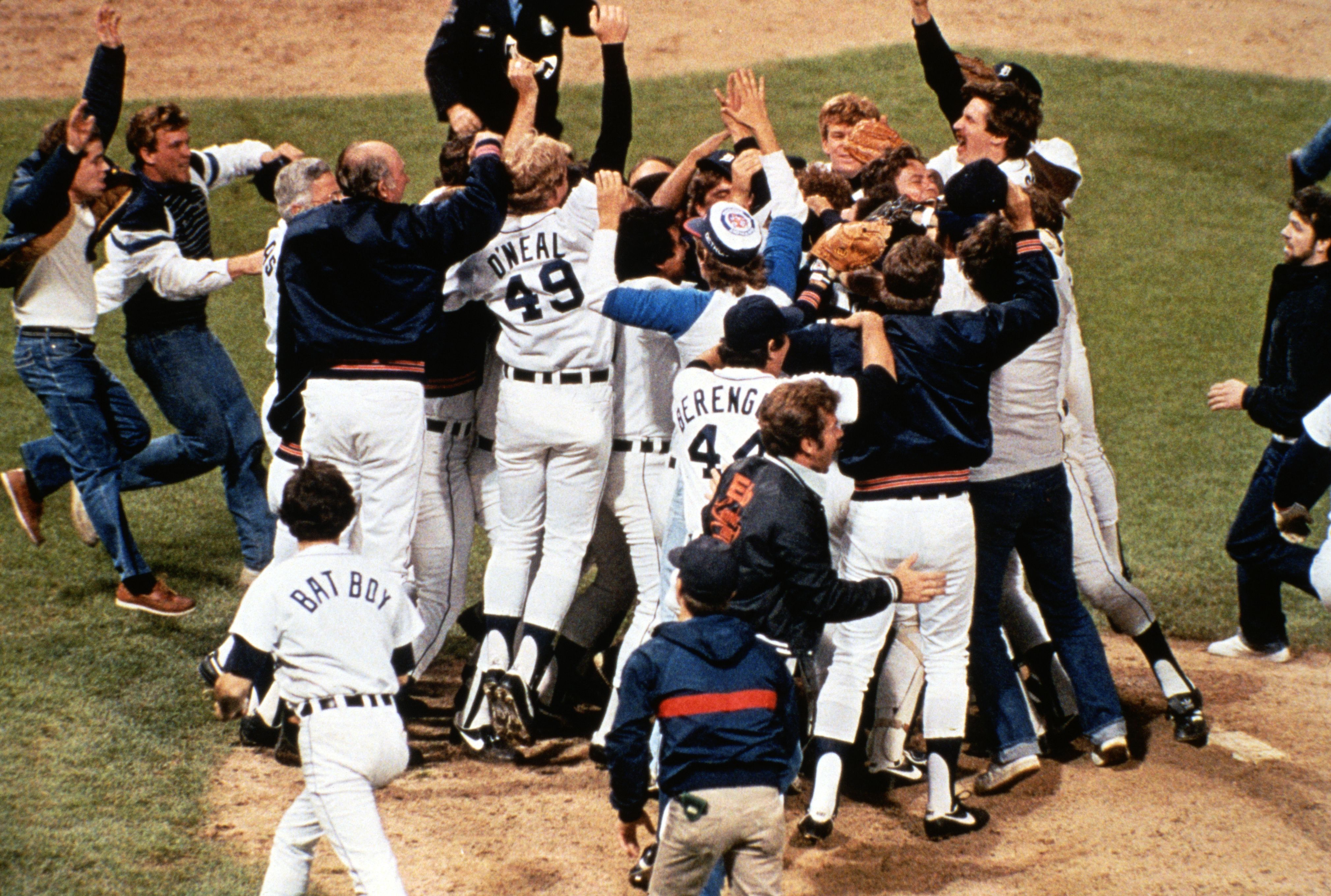 The 1984 Tigers celebrating their World Series victory.