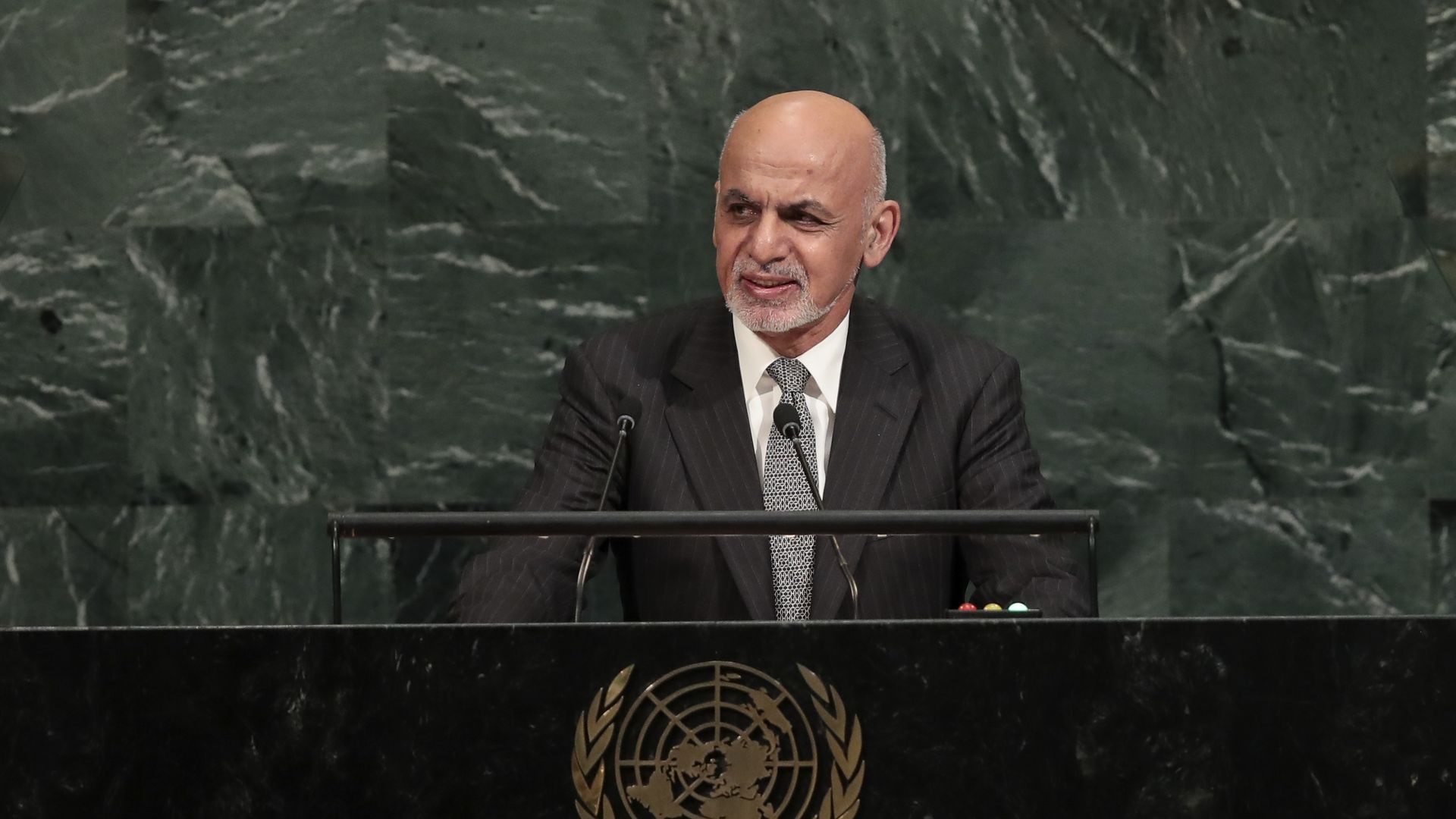Ashraf Ghani, president of Afghanistan, addresses the United Nations General Assembly at UN headquarters
