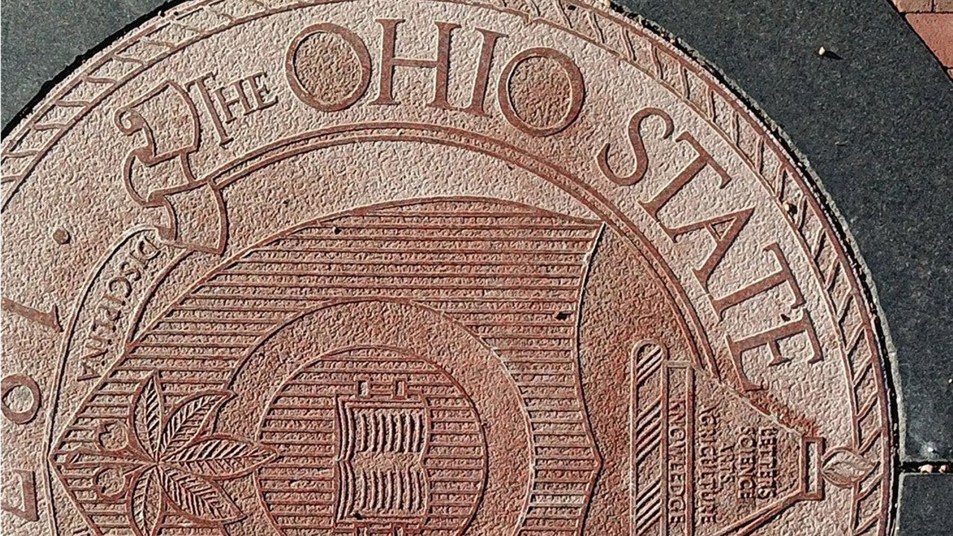 A close up of the Ohio State University seal