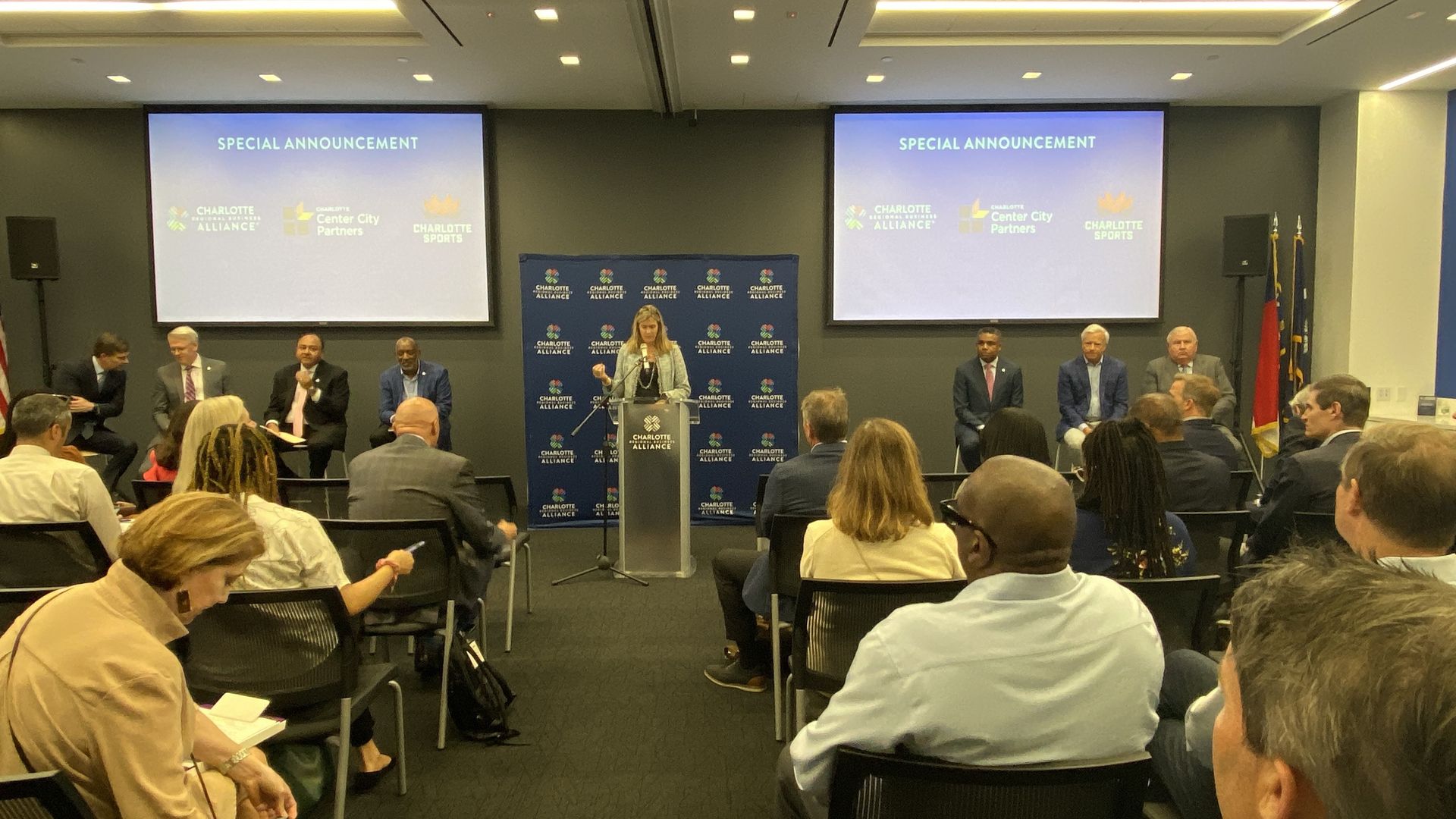 Charlotte business leaders advocate for Bank of America Stadium renovations in Uptown. 