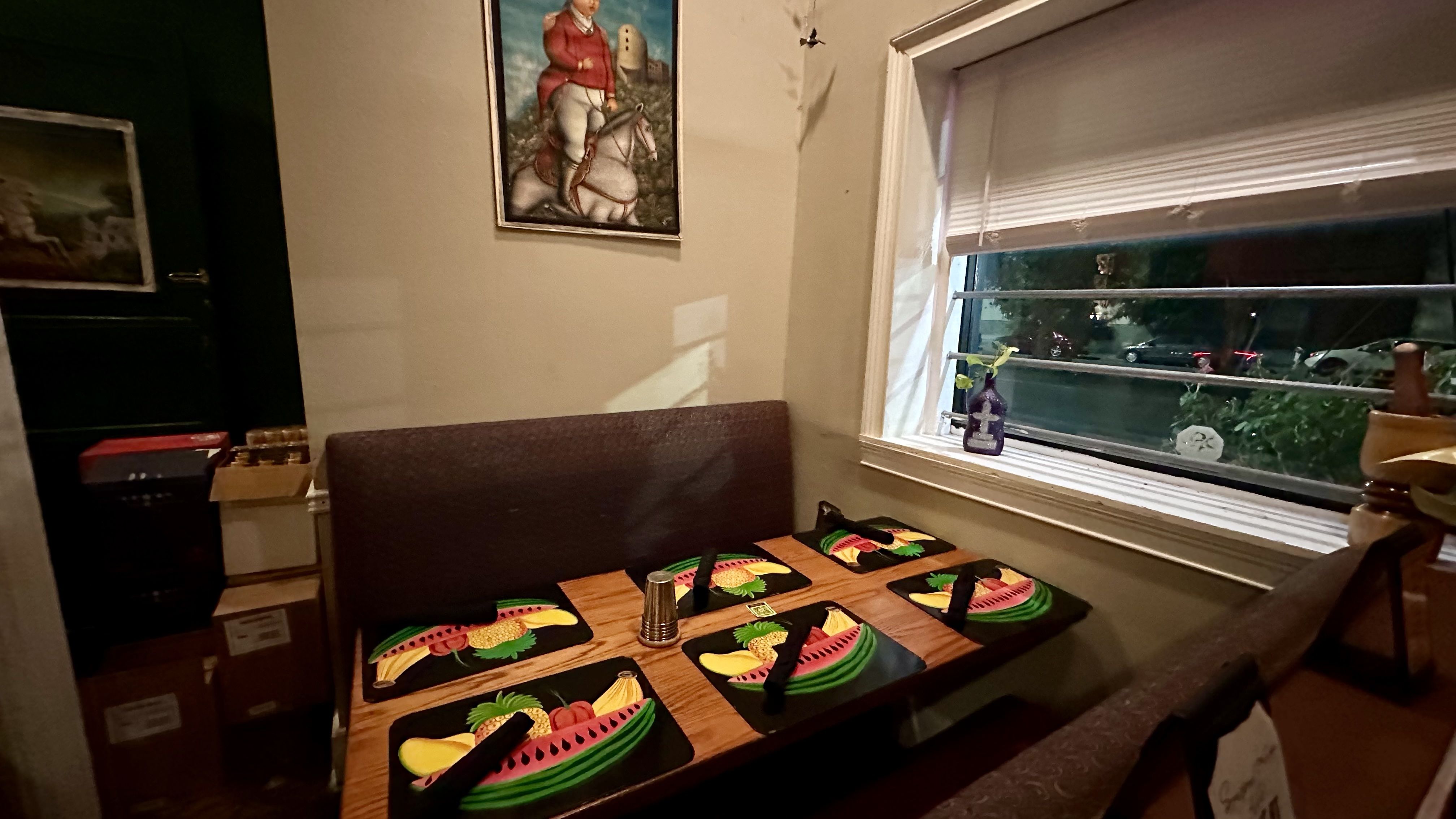 Photo shows the table at Fritai.