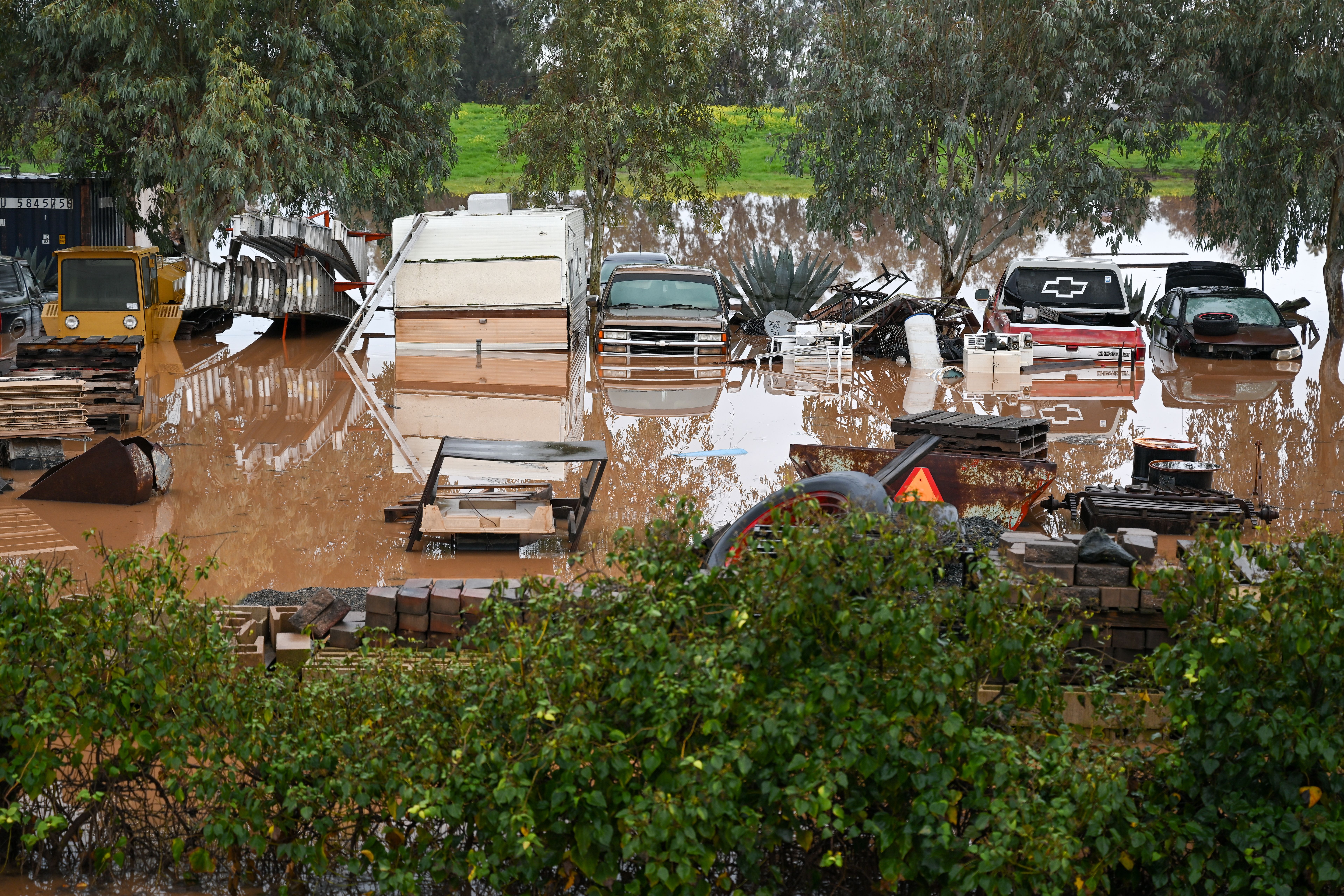 Cars and RVs flooded.