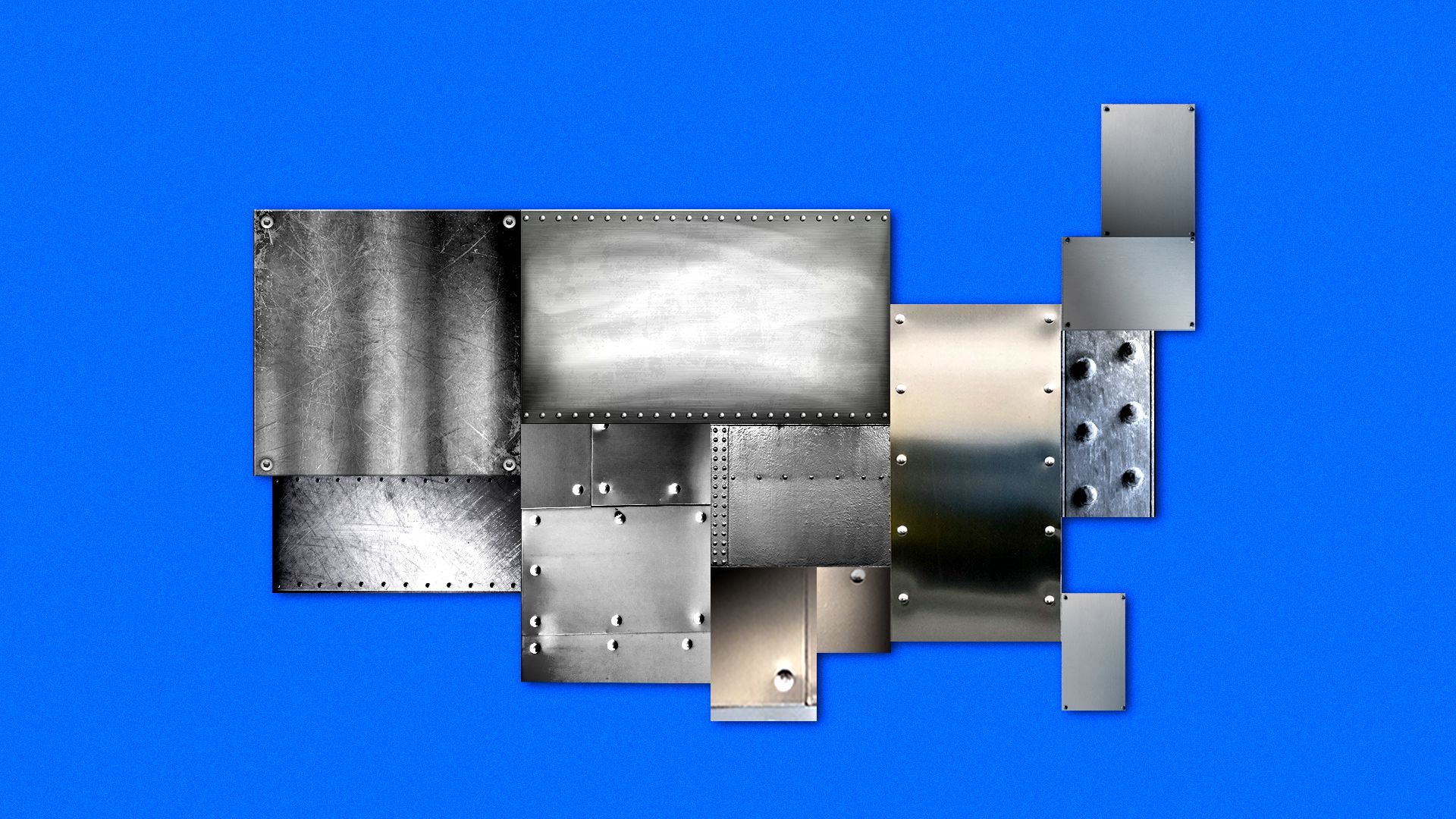 Illustration of the U.S. map made from metal pieces