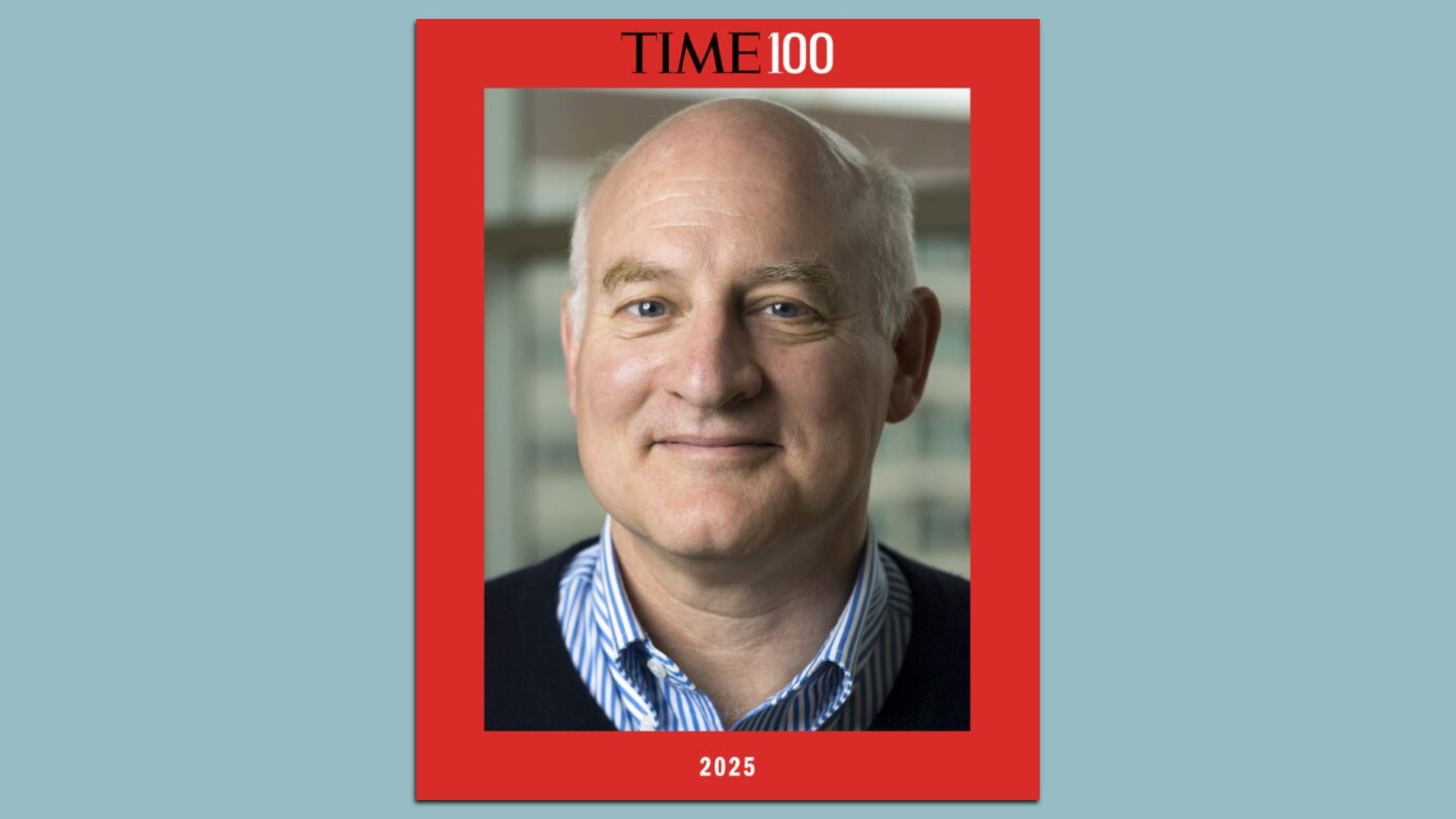 A headshot of Wesley Sundquist with the text TIME 100 2025