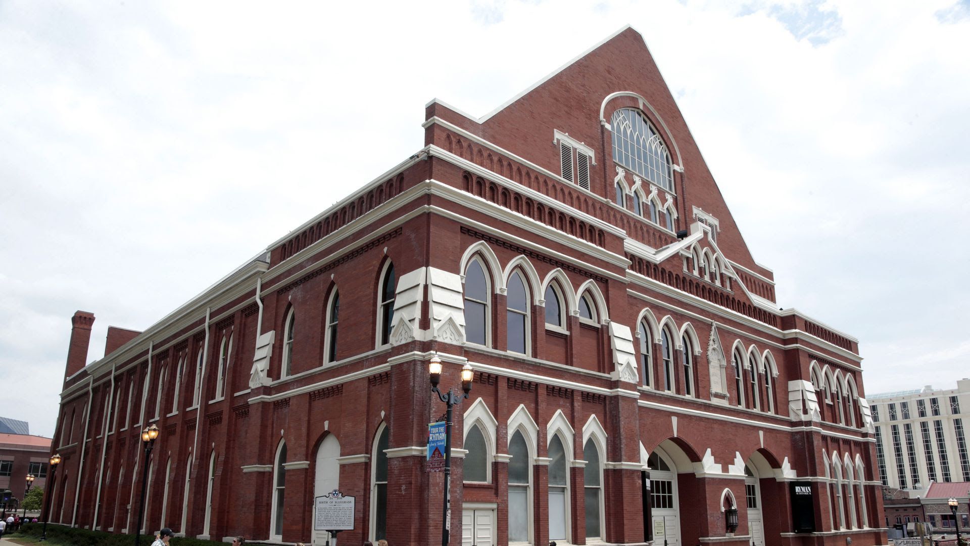 An exterior shot of The Ryman.