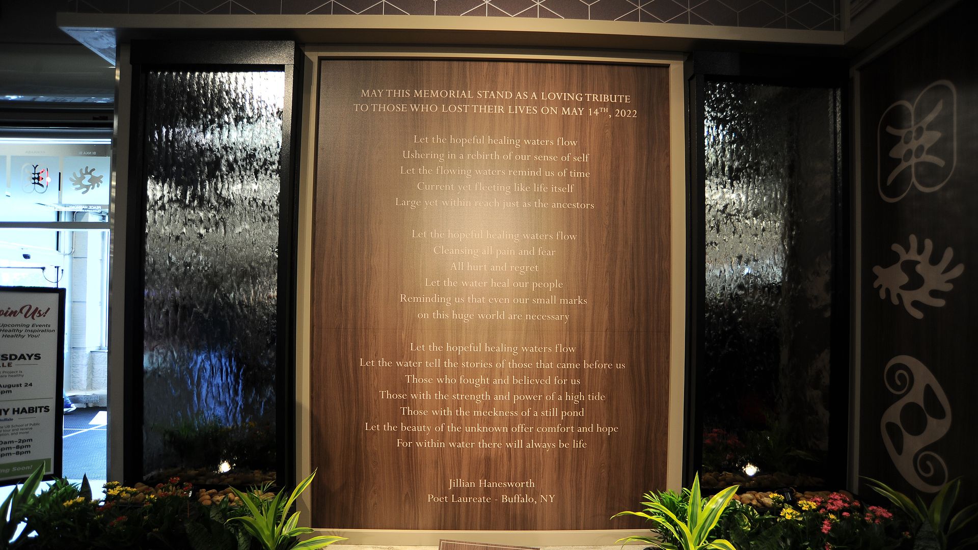 A memorial is displayed at Tops Friendly Market on Jefferson Avenue on July 14, 2022 in Buffalo, New York.