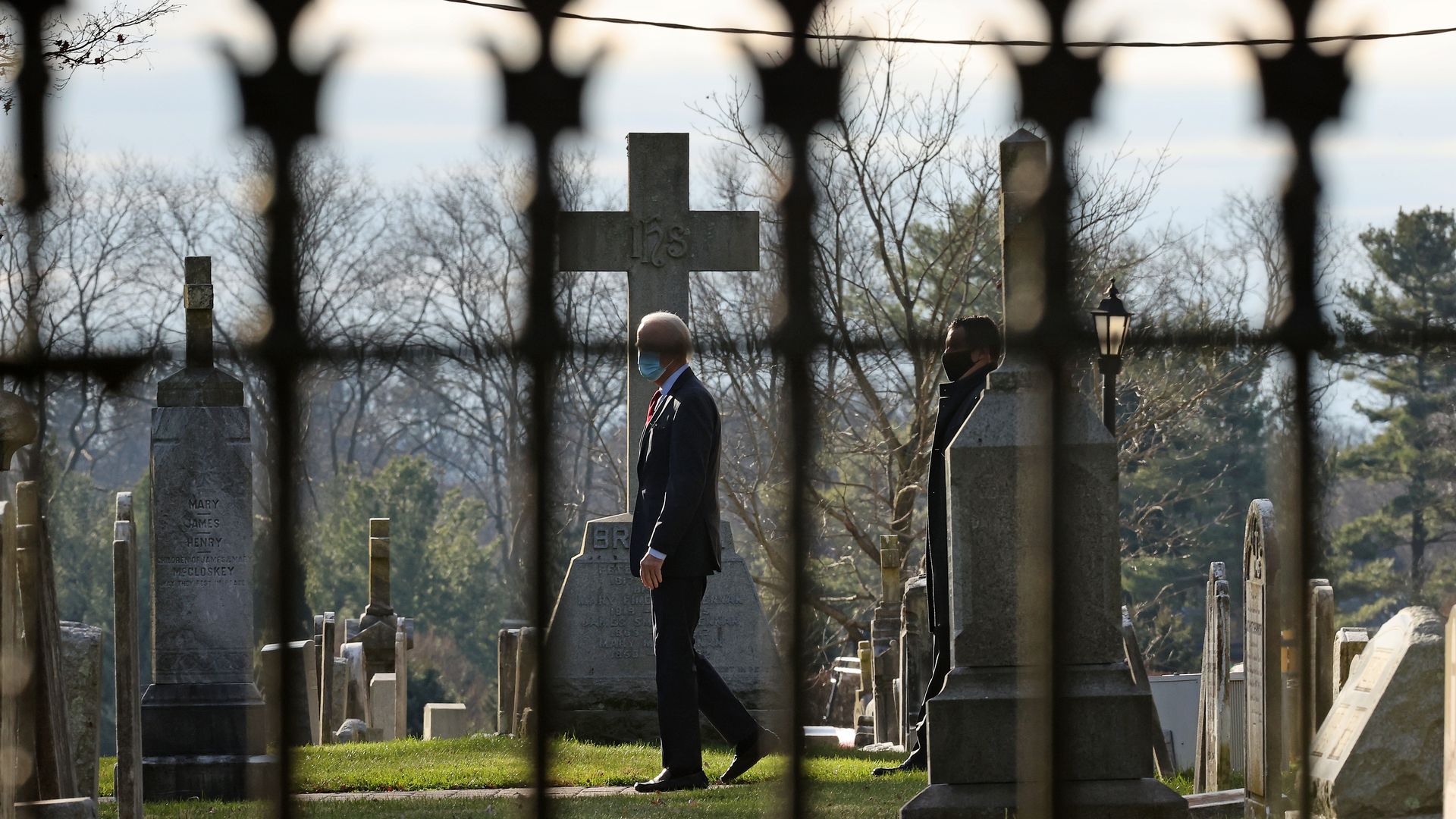 President-elect Joe Biden is seen leaving St. Joseph's On The Brandywine Church in Wilmington, Del.