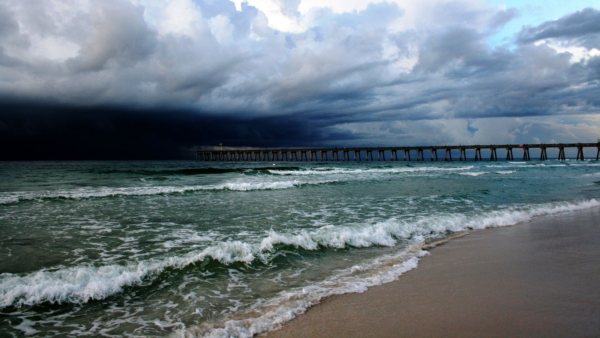A stormy day on Pensacola Beach. 