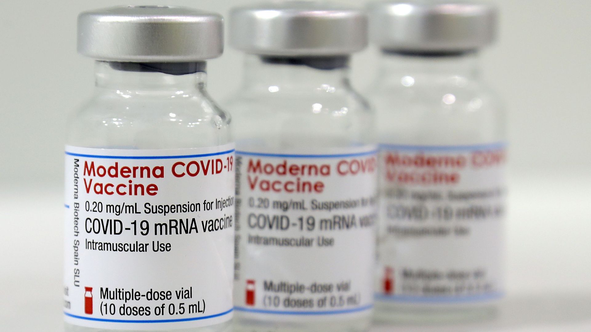Moderna vaccine vials