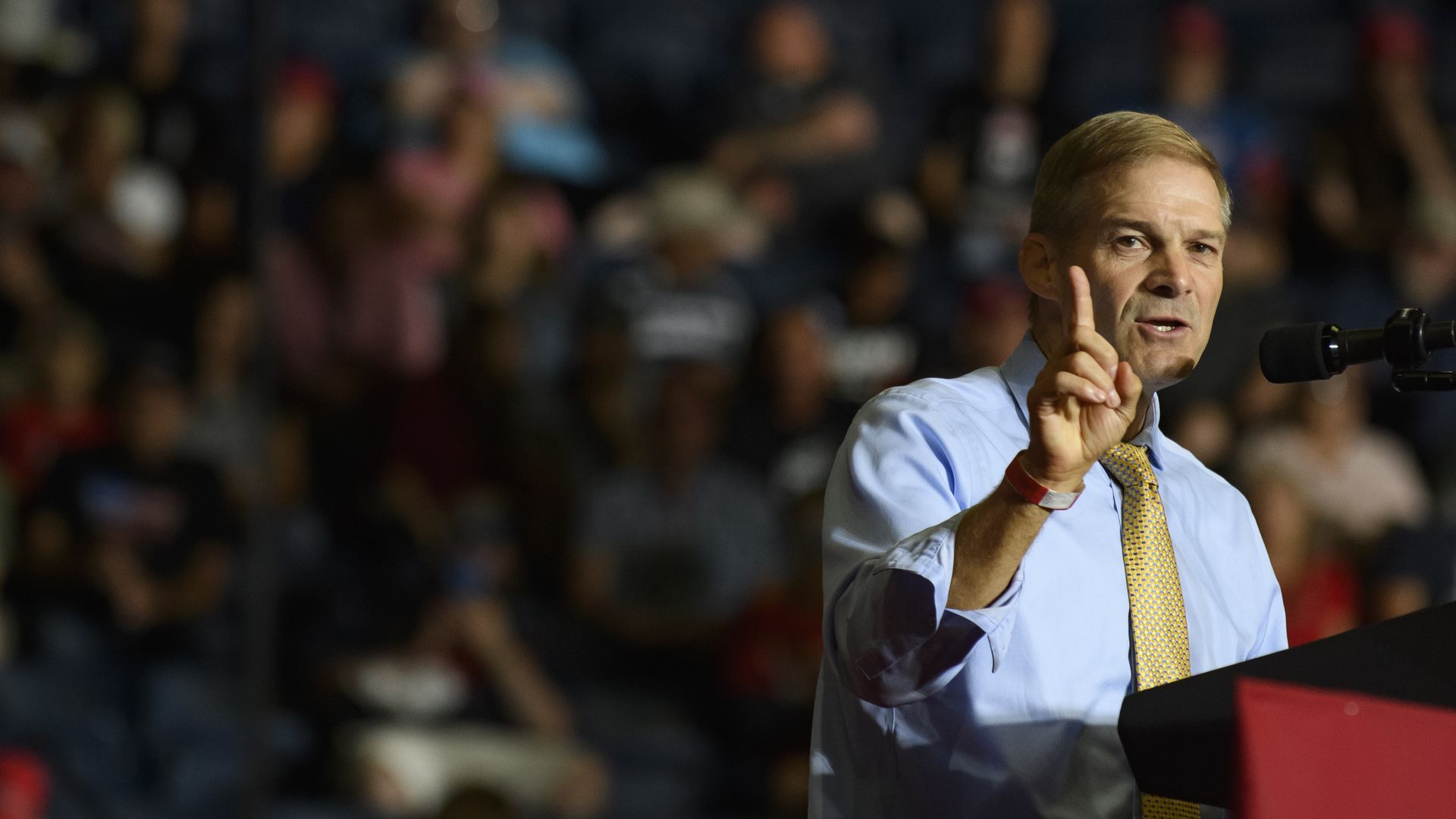 US Rep. Jim Jordan (R-OH) speaks to supporters at a Save America Rally
