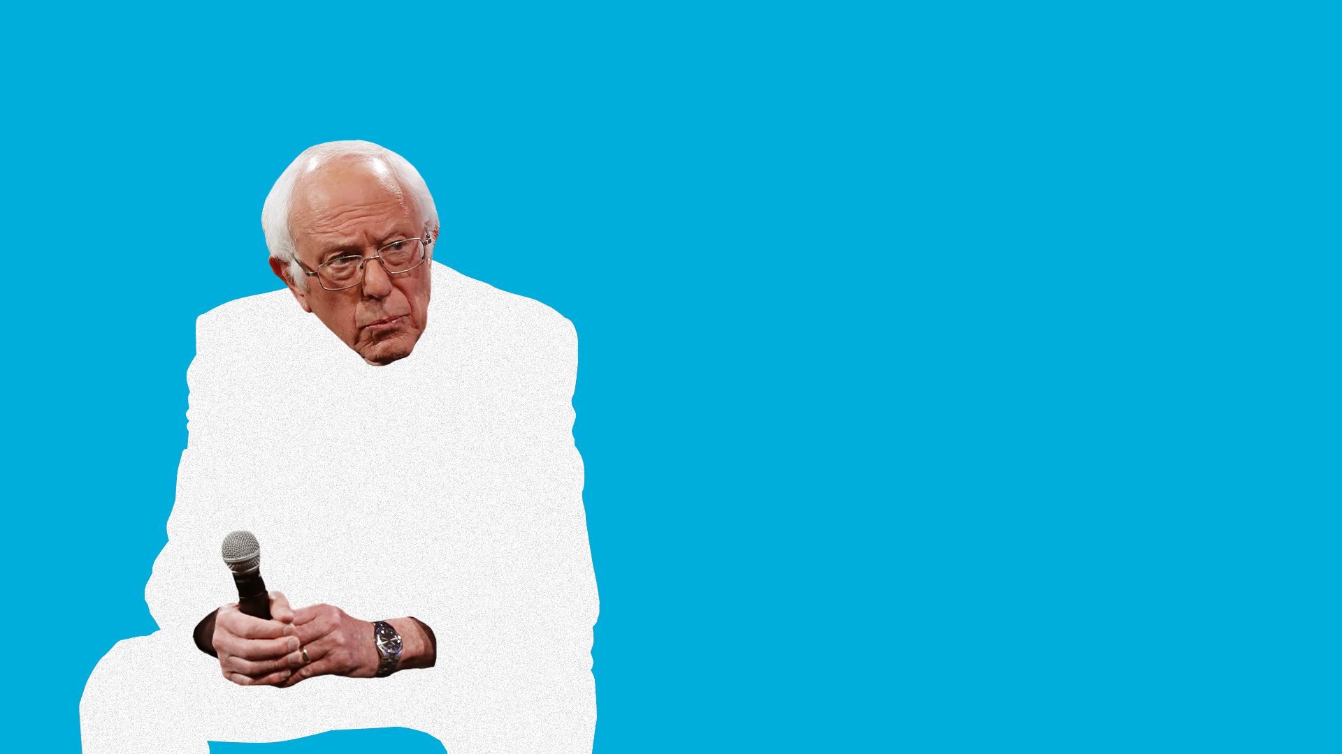 Photo illustration of Bernie Sanders