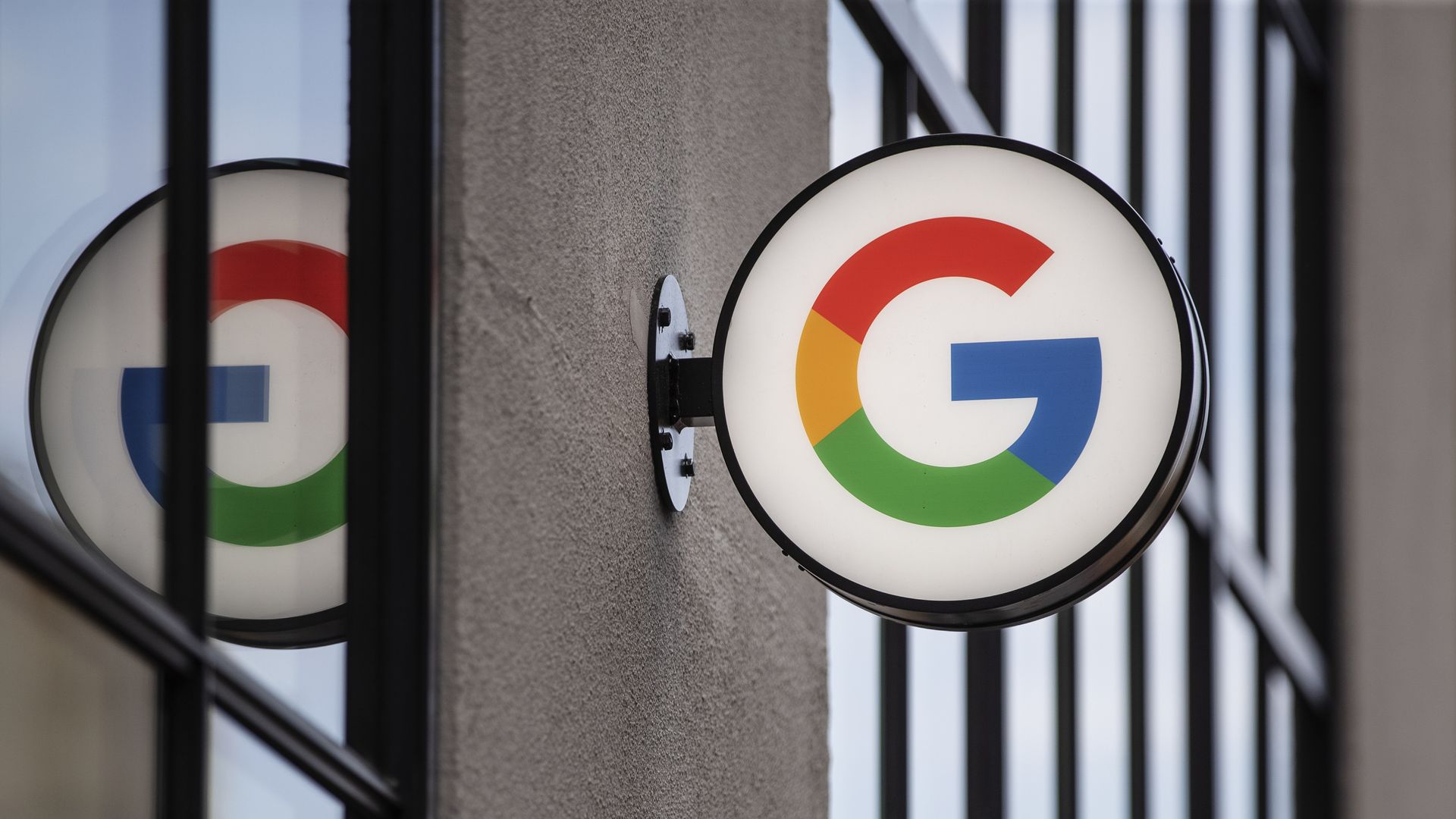 A logo outside the Google Store Chelsea