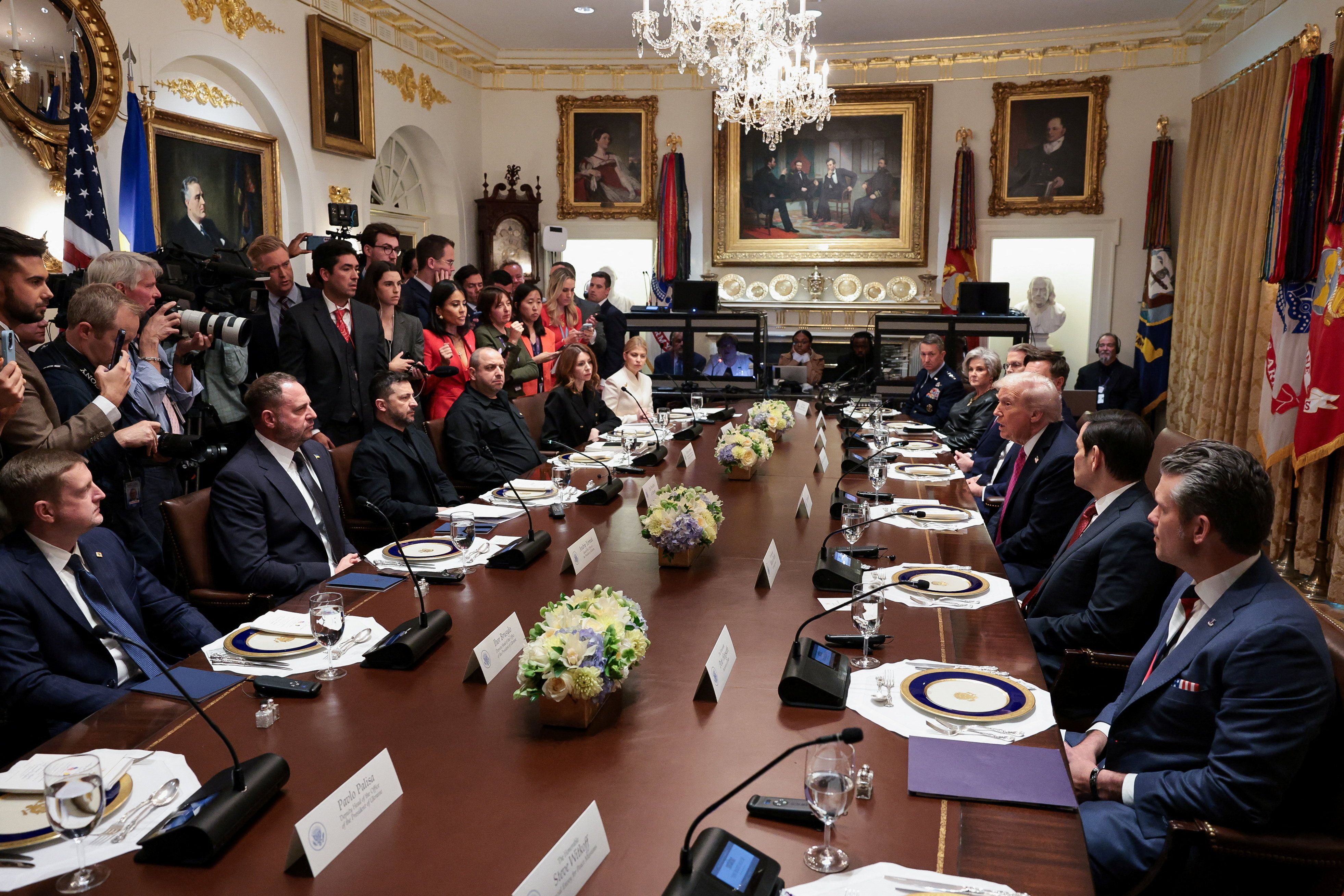 President Trump meets with Volodymyr Zelensky for lunch in the Cabinet Room last week. Photo: Jonathan Ernst/Reuters