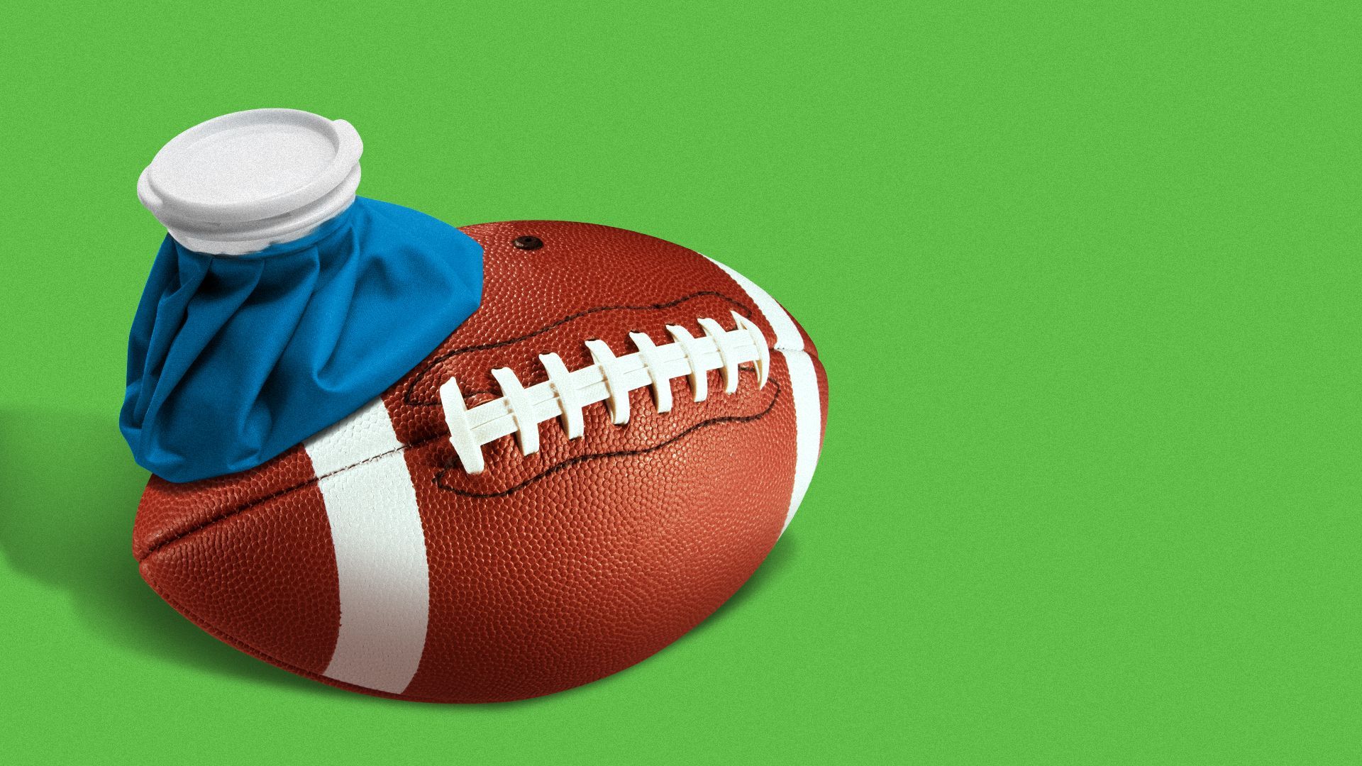 Illustration of an icepack on a football.