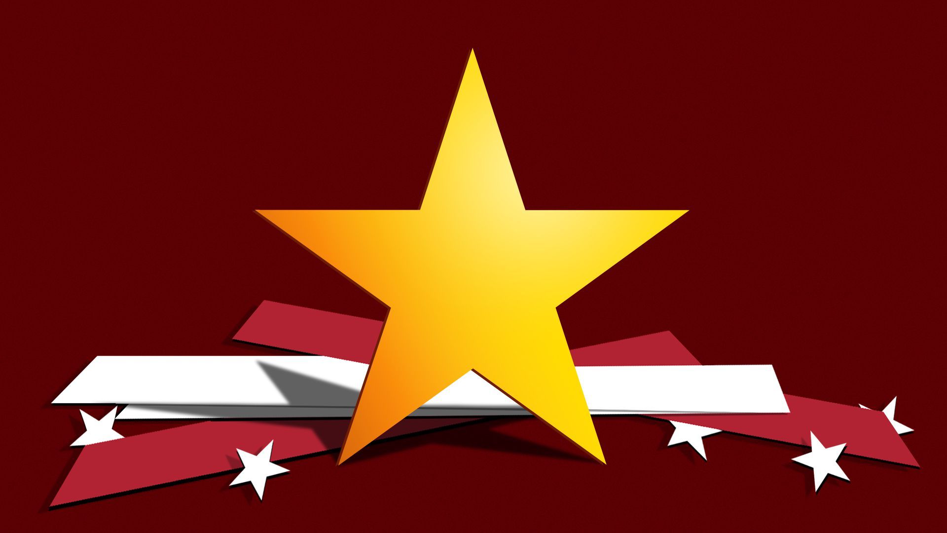 Illustration of a gold star standing among a dismantled U.S. flag