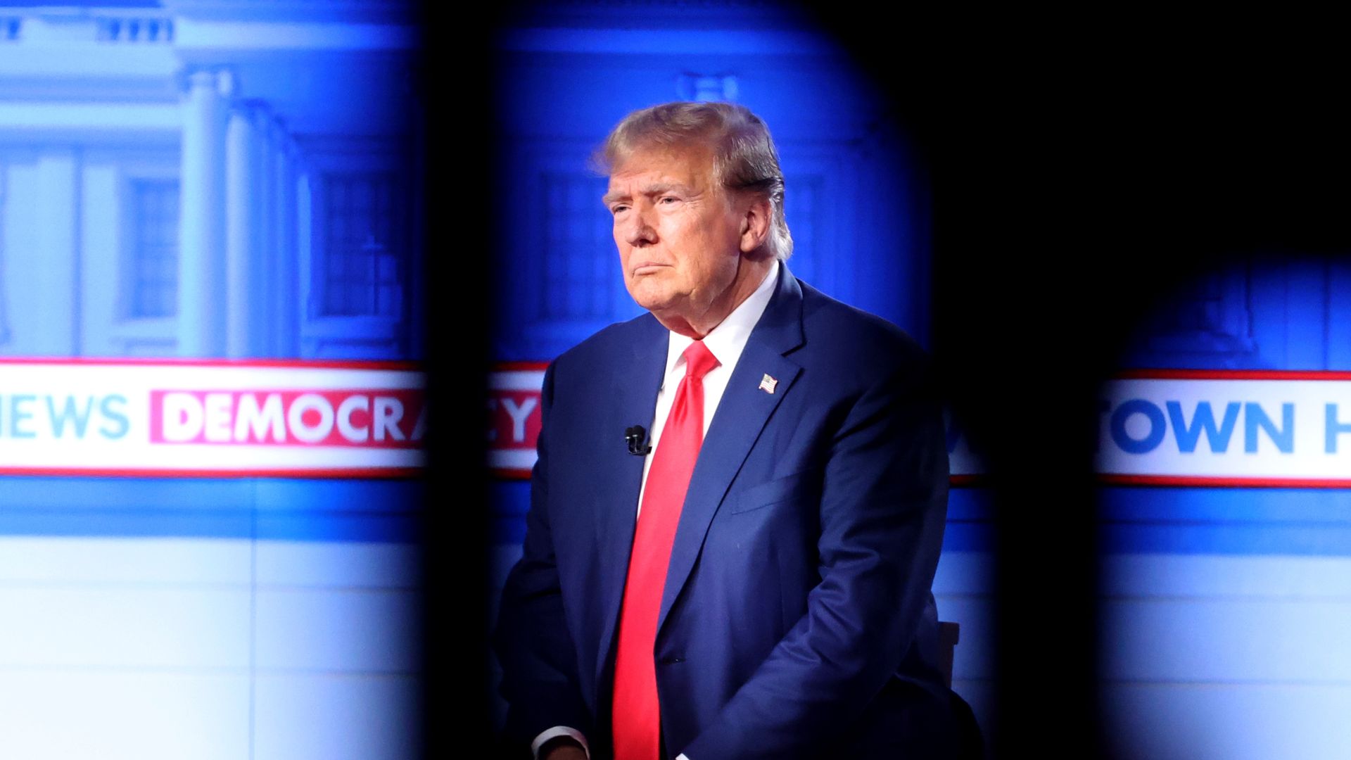 Former US President Donald Trump during a Fox News town hall in Des Moines, Iowa, US, on Wednesday, Jan. 10, 2024. 